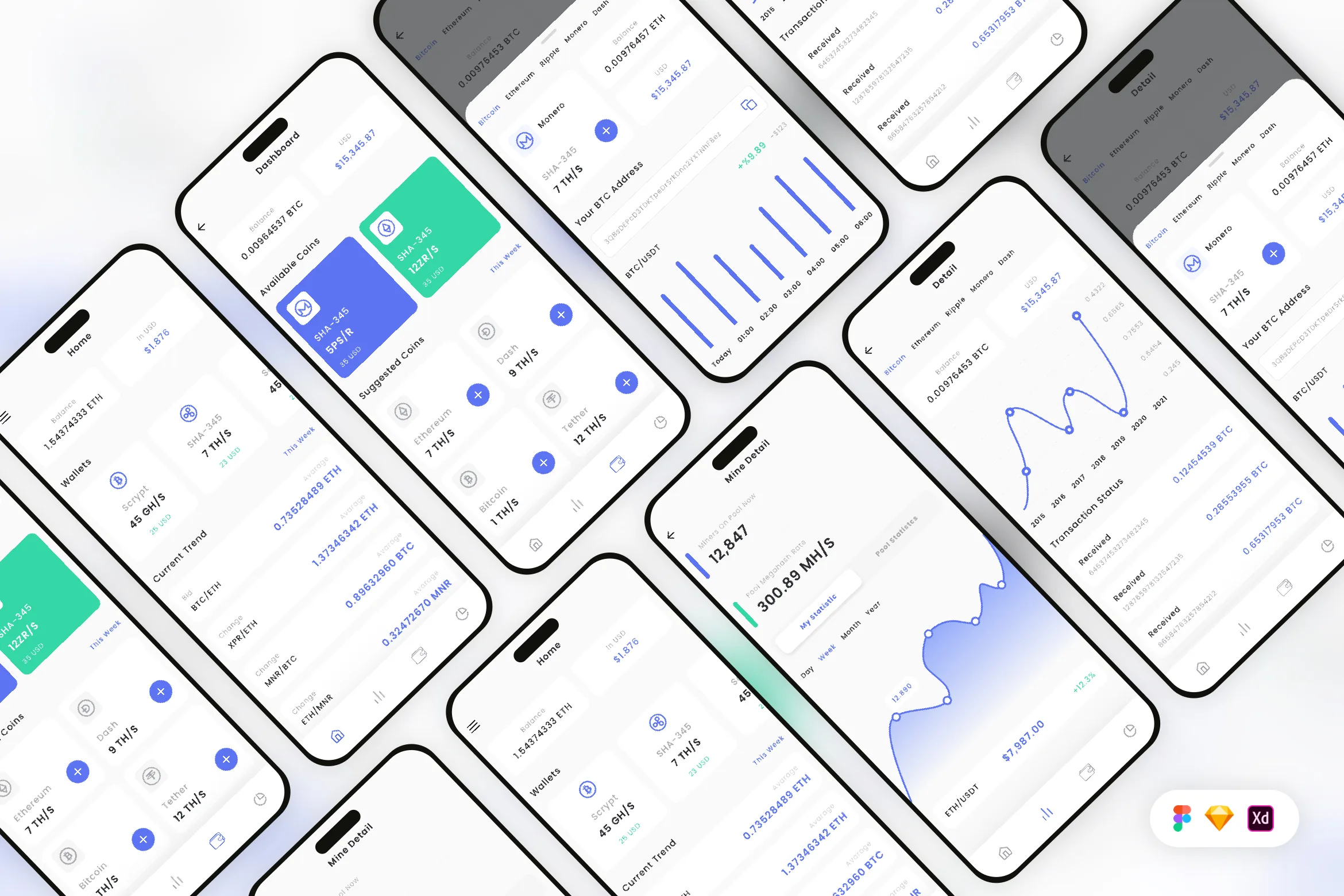 Crypto Mining & Pool Mobile App UI Kit