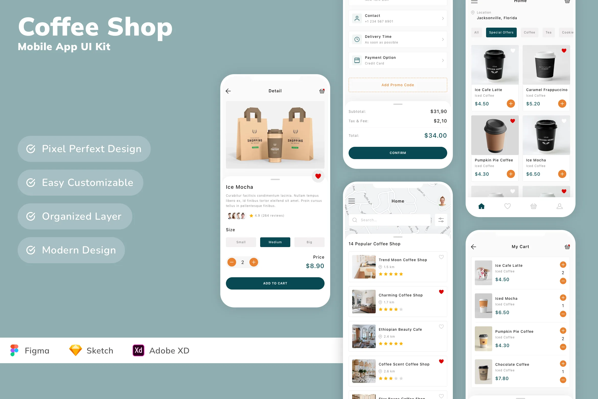 Coffee Shop Mobile App UI Kit