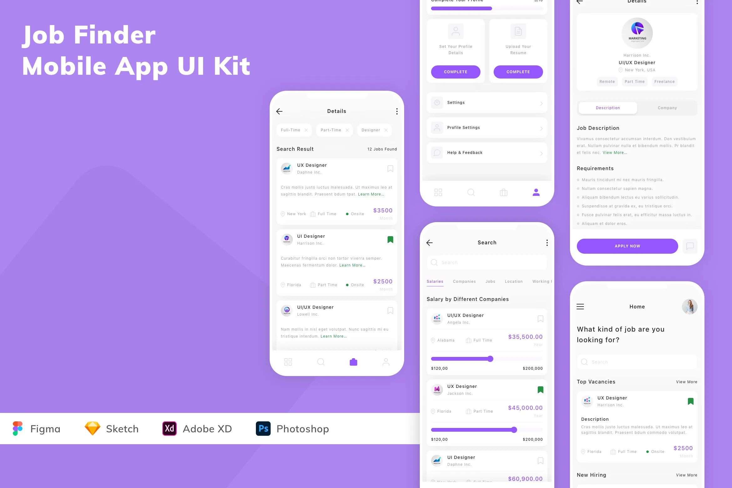 Job Finder Mobile App UI Kit