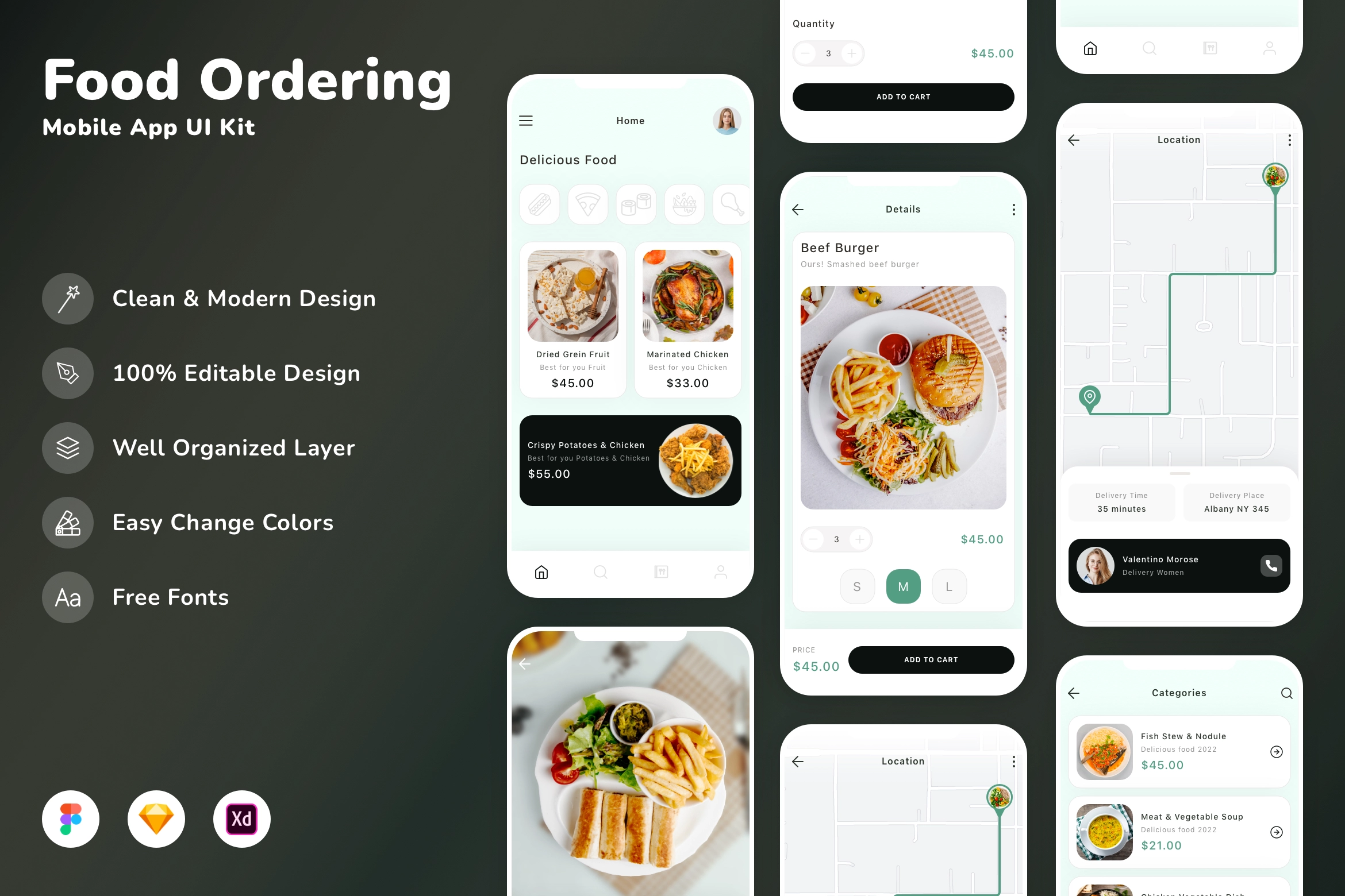 Food Ordering Mobile App UI Kit