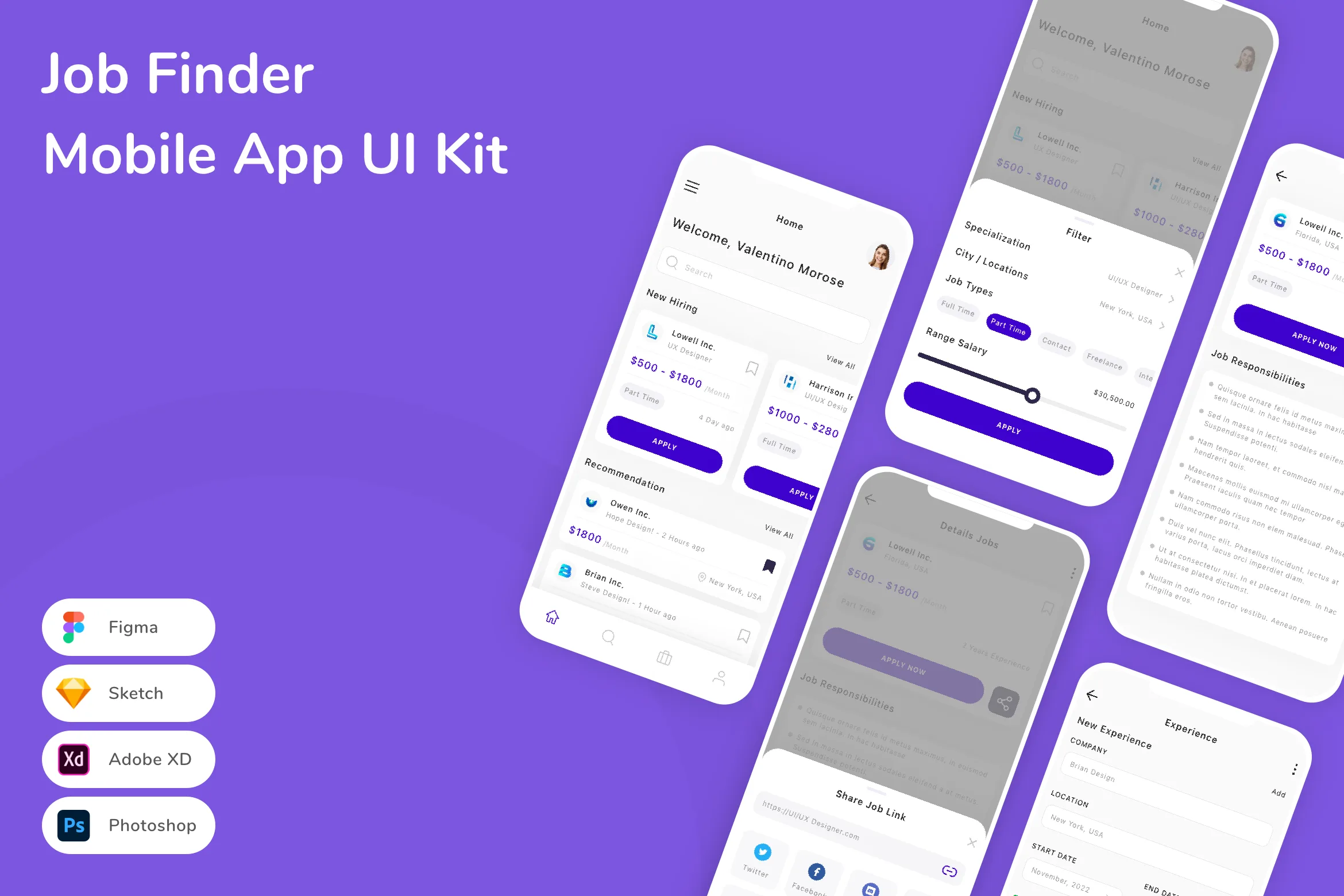 Job Finder Mobile App UI Kit