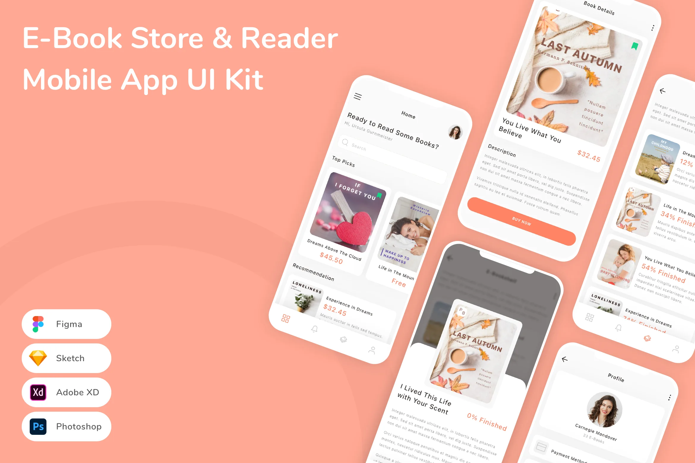 E-Book Store & Reader Mobile App UI Kit