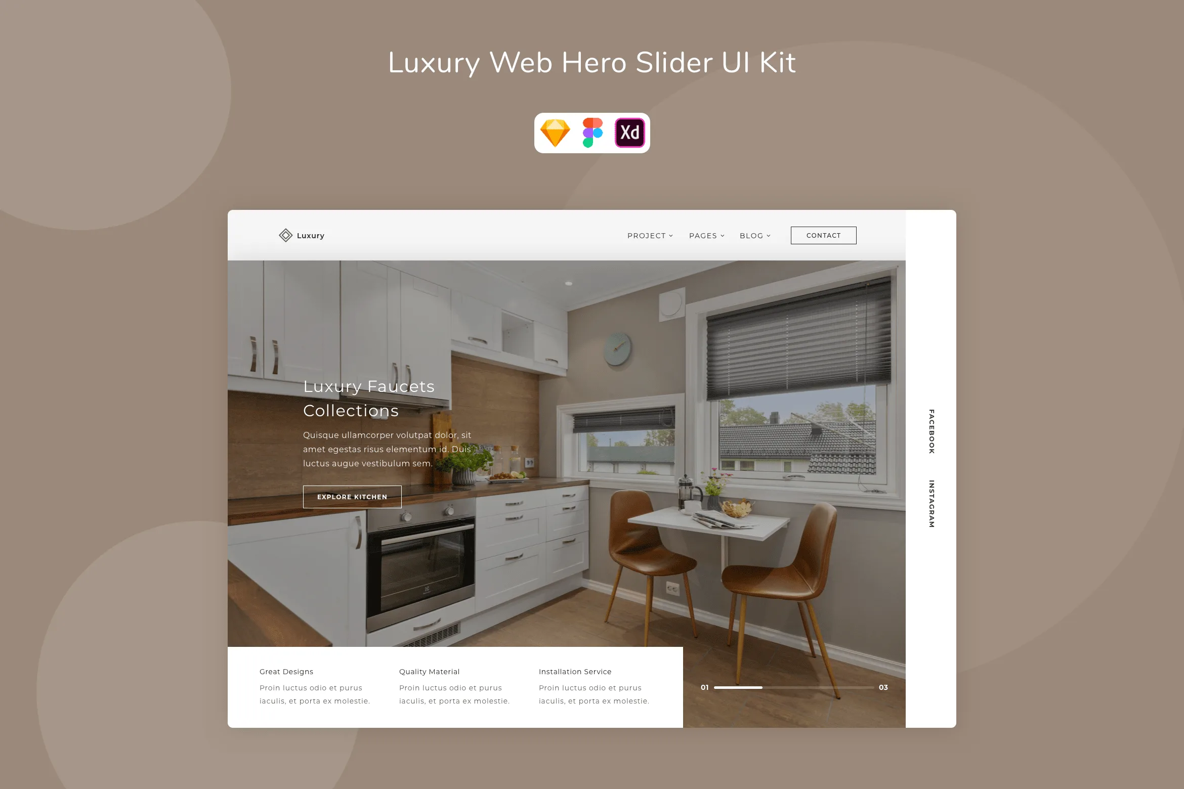 Luxury Web Hero Slider UI Kit