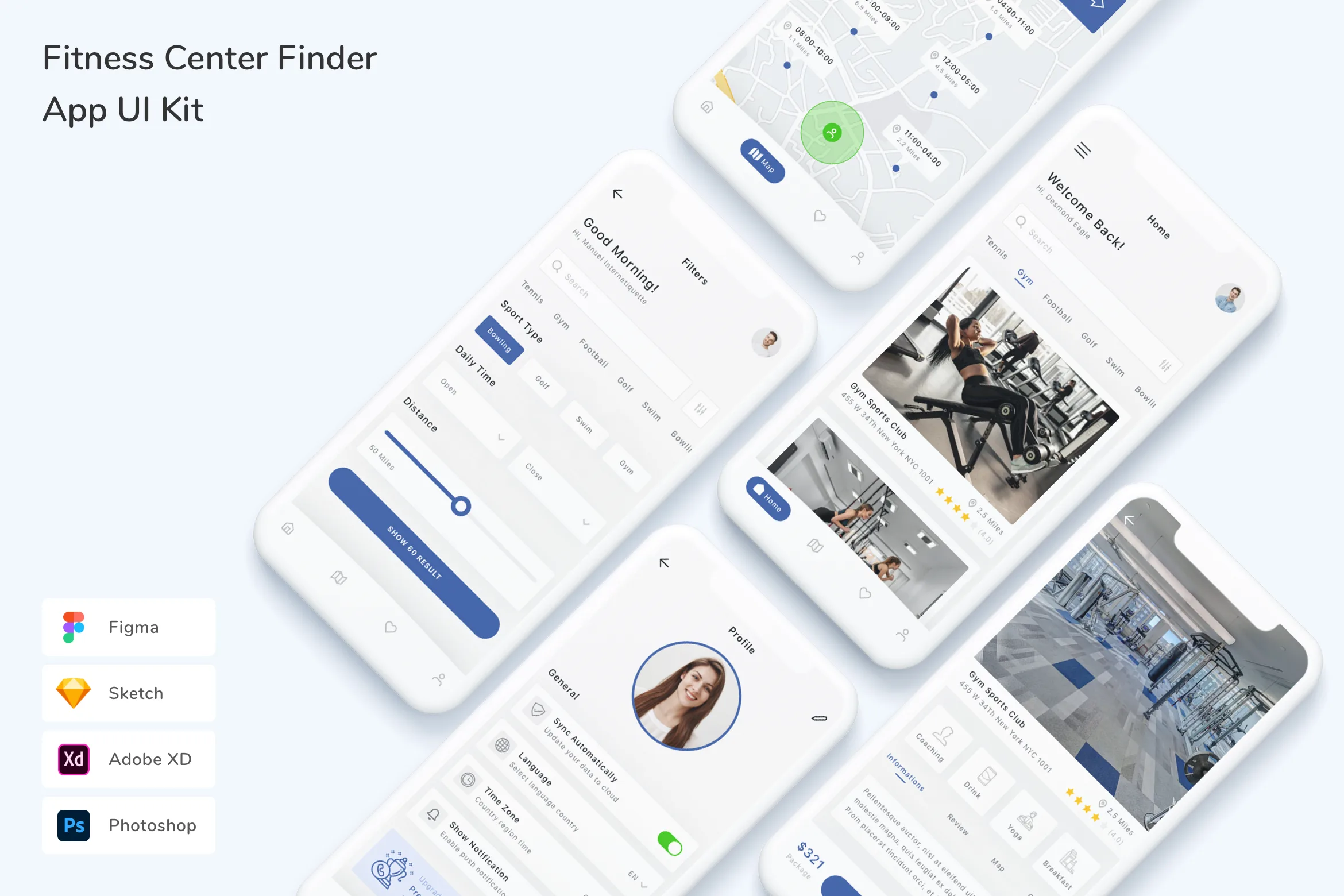 Fitness Center Finder App UI Kit