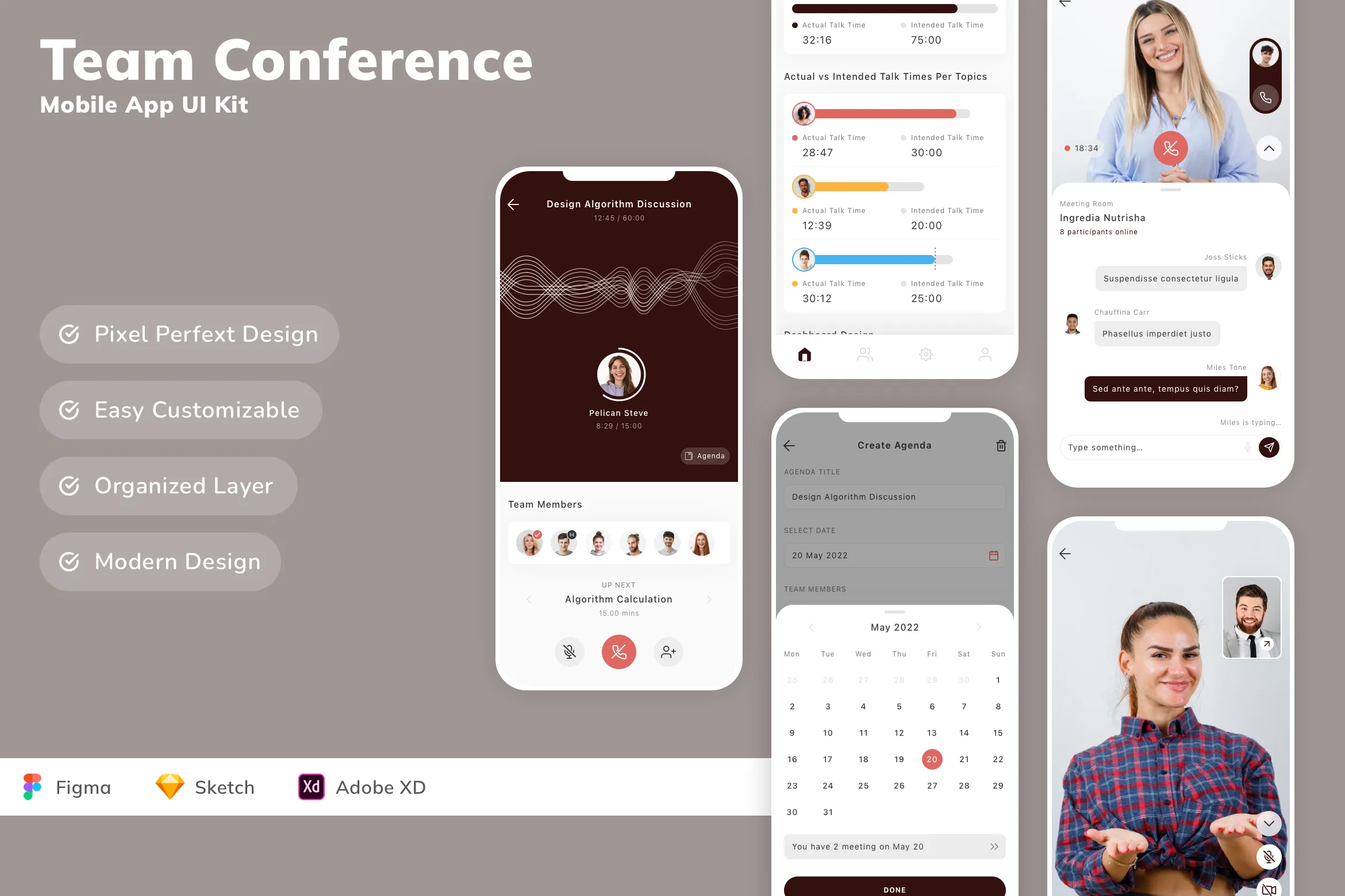 Team Conference Mobile App UI Kit