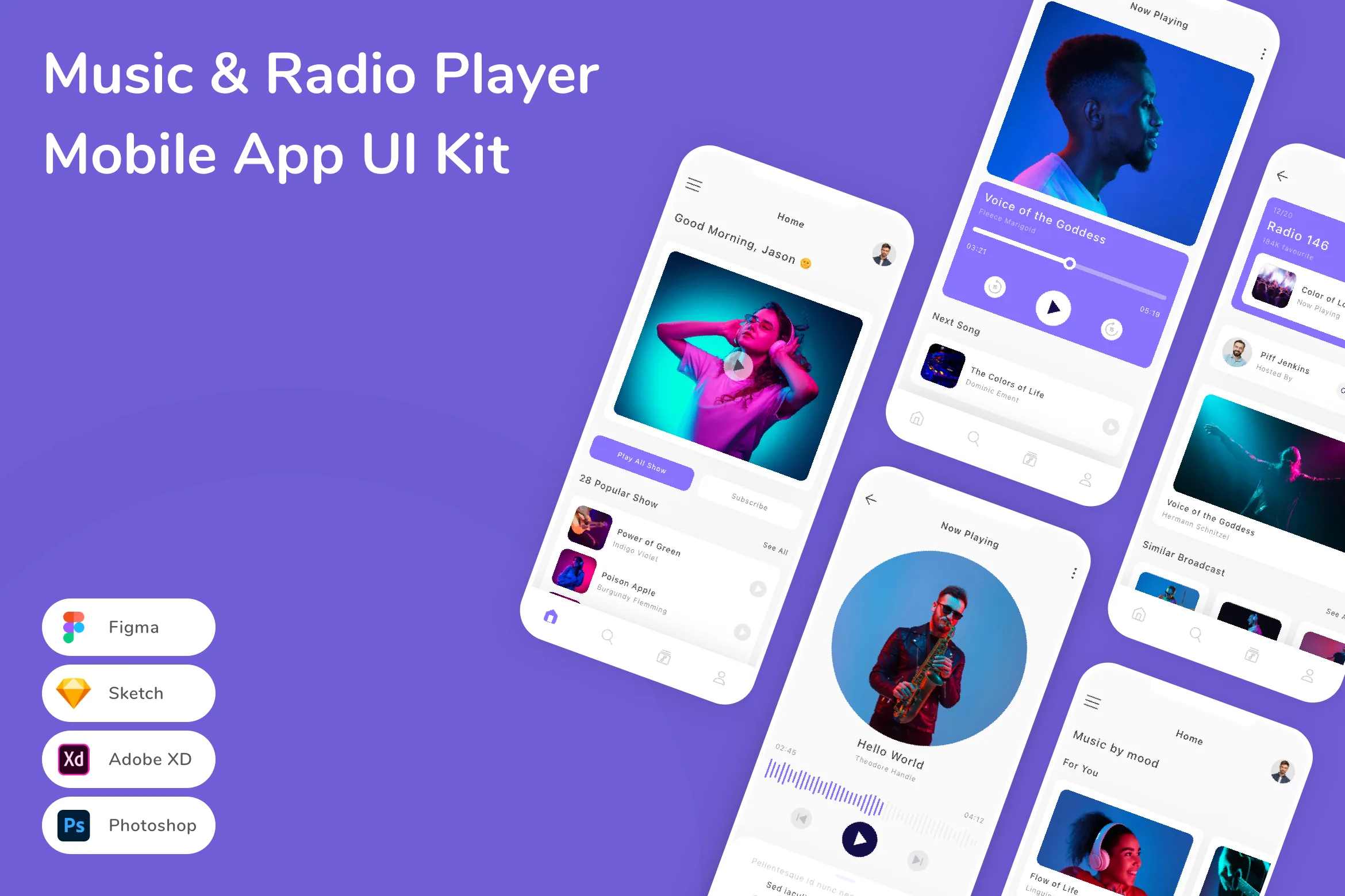 Music & Radio Player Mobile App UI Kit