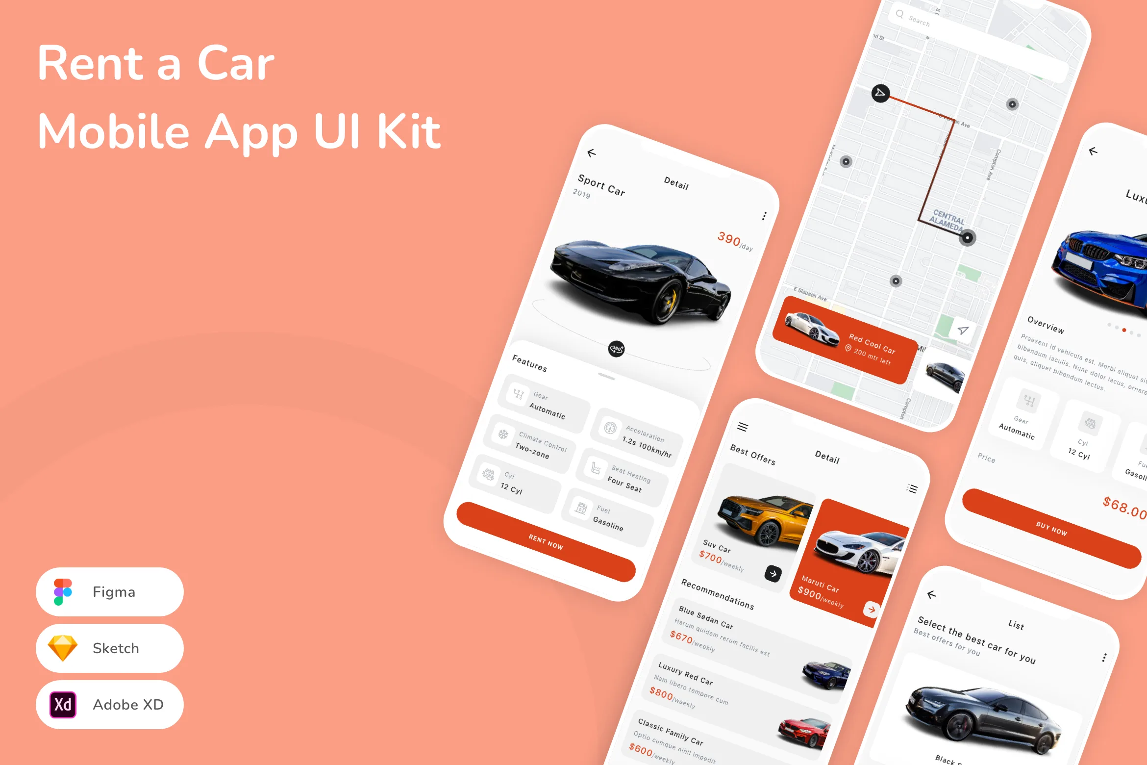 Rent a Car Mobile App UI Kit