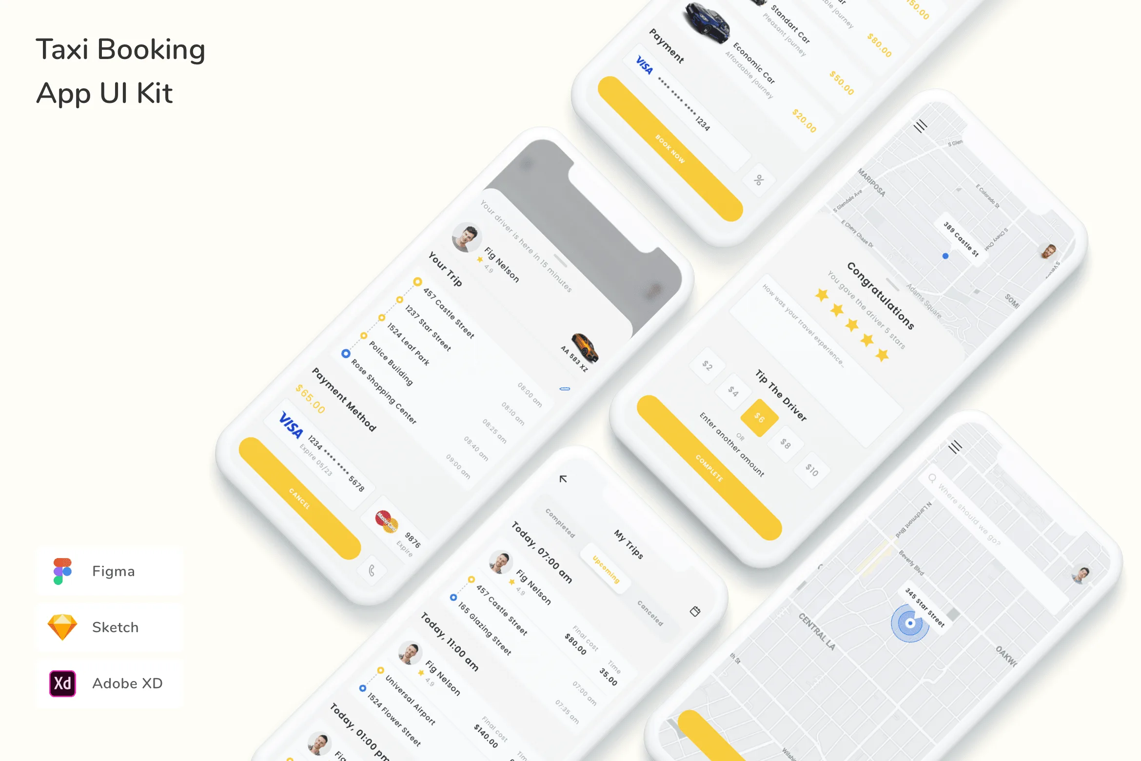 Taxi Booking App UI Kit