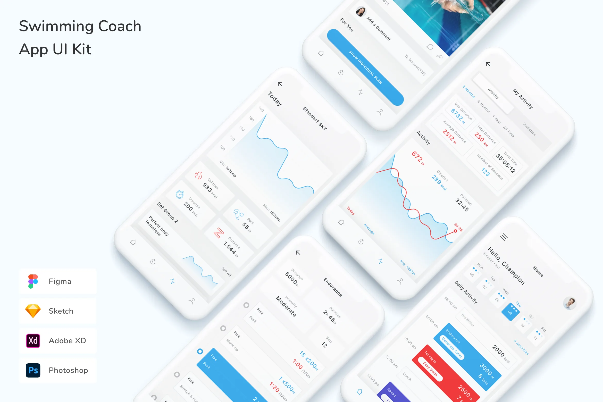 Swimming Coach App UI Kit