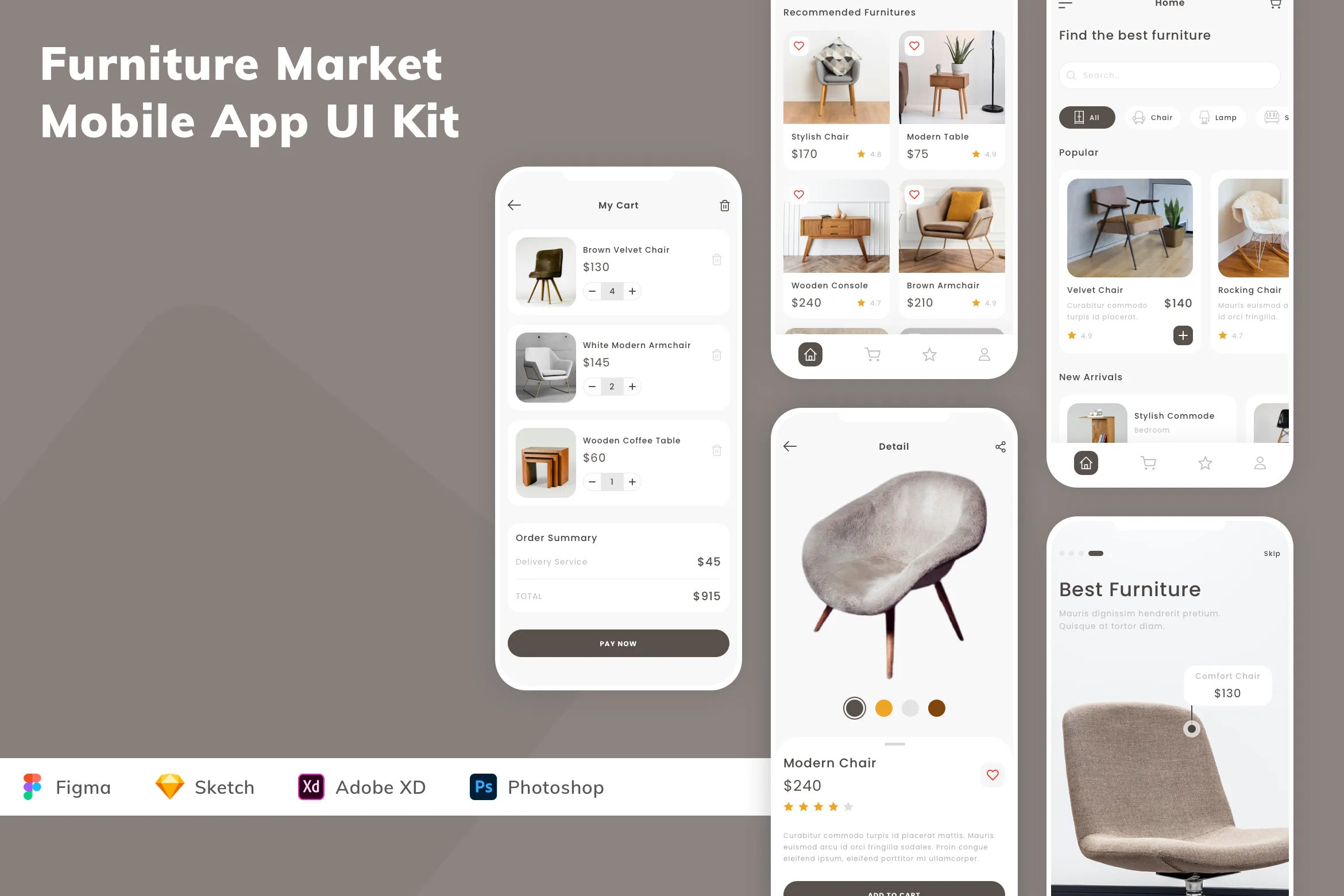 Furniture Market Mobile App UI Kit
