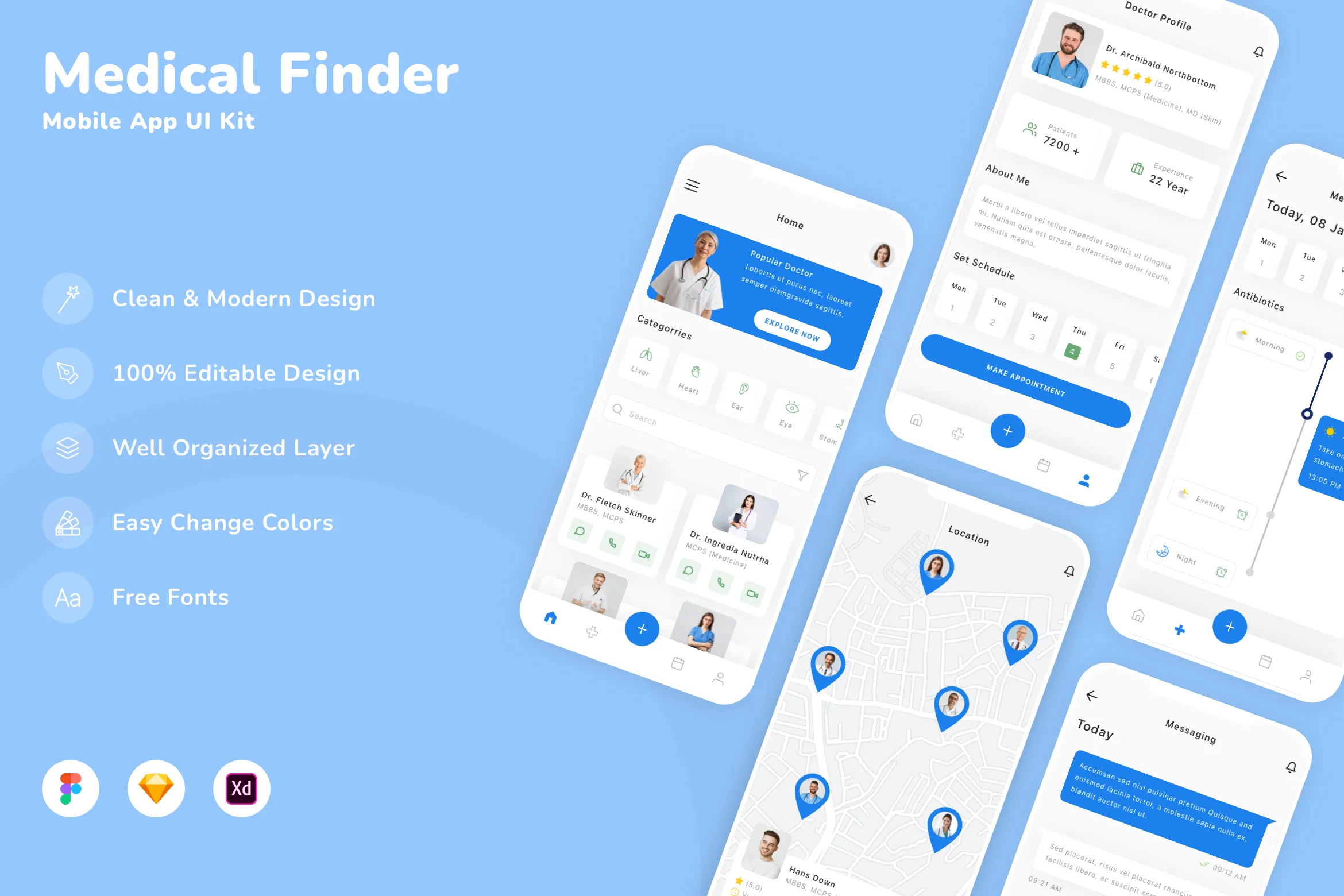 Medical Finder Mobile App UI Kit