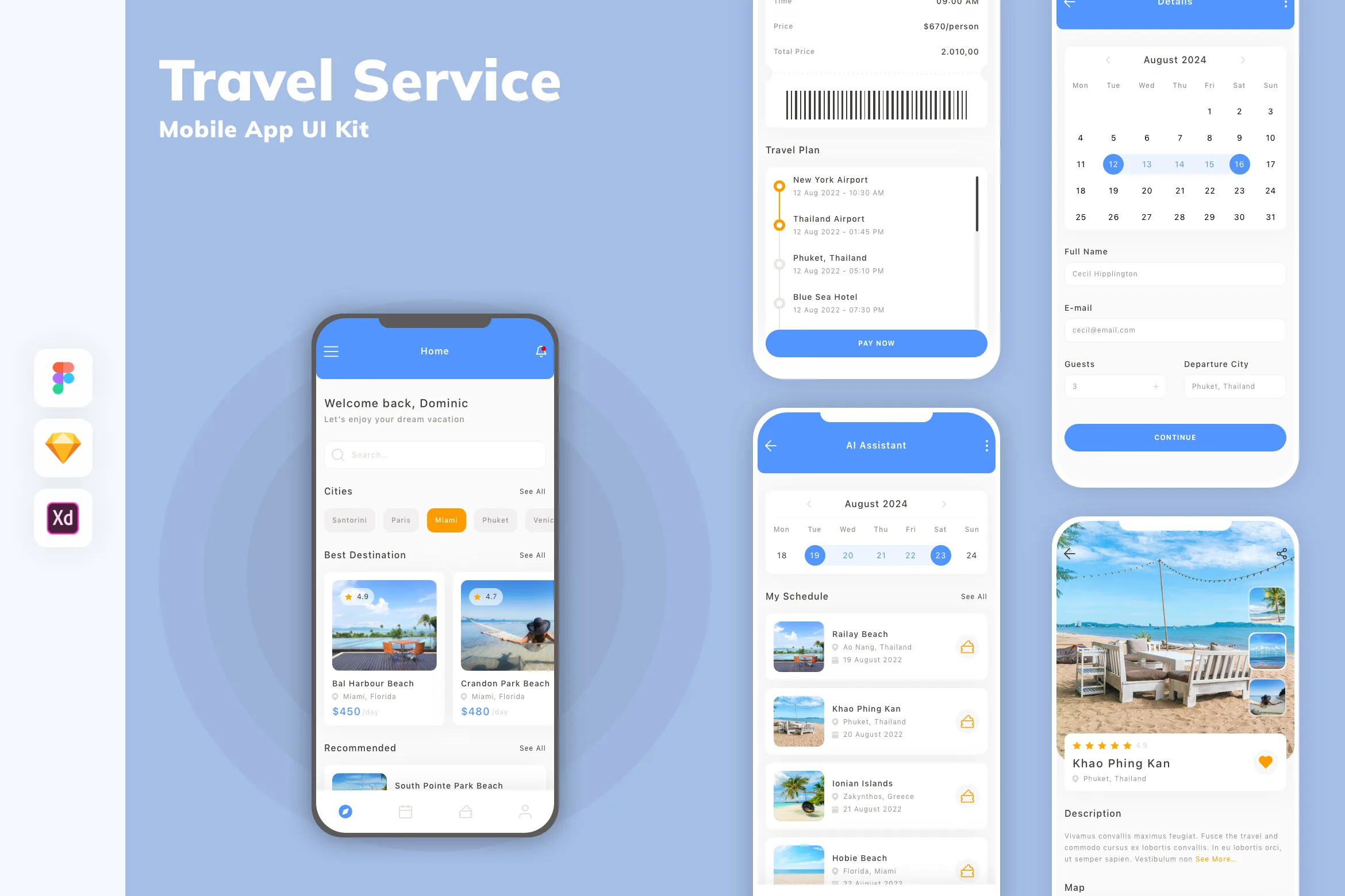 Travel Service Mobile App UI Kit