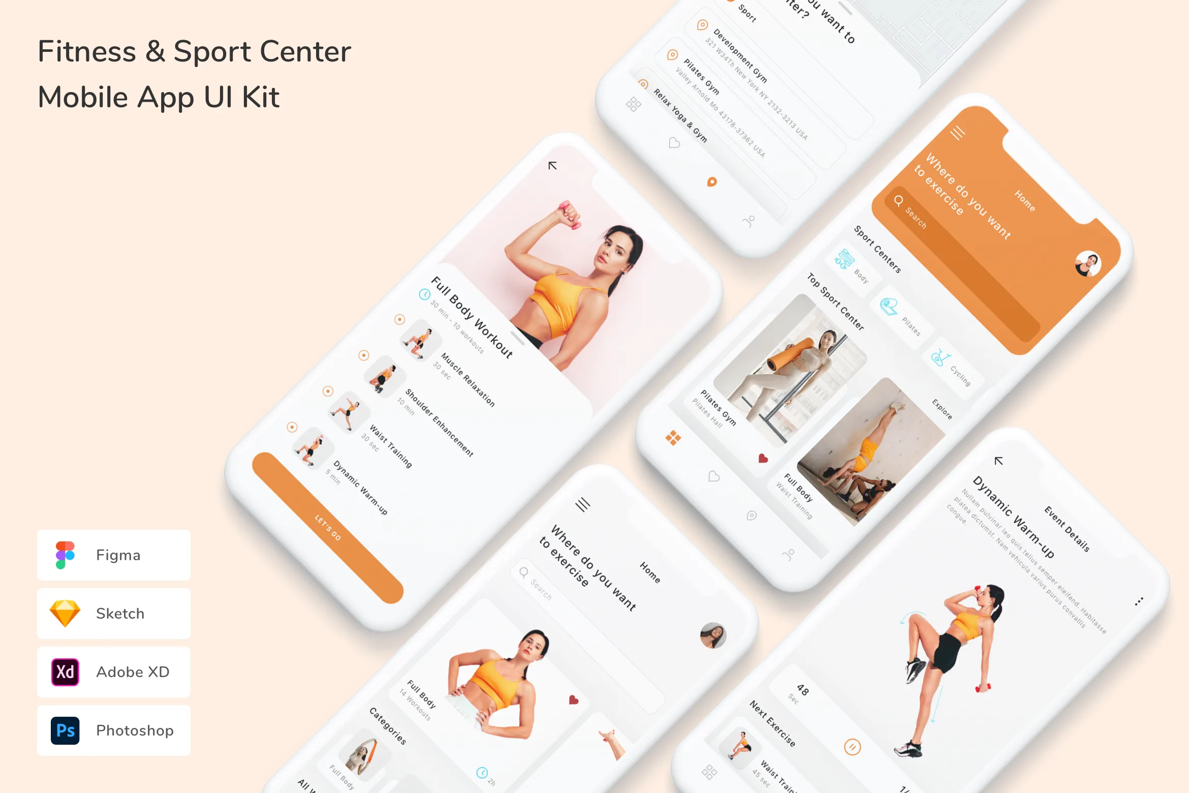 Fitness & Sport Center Mobile App UI Kit