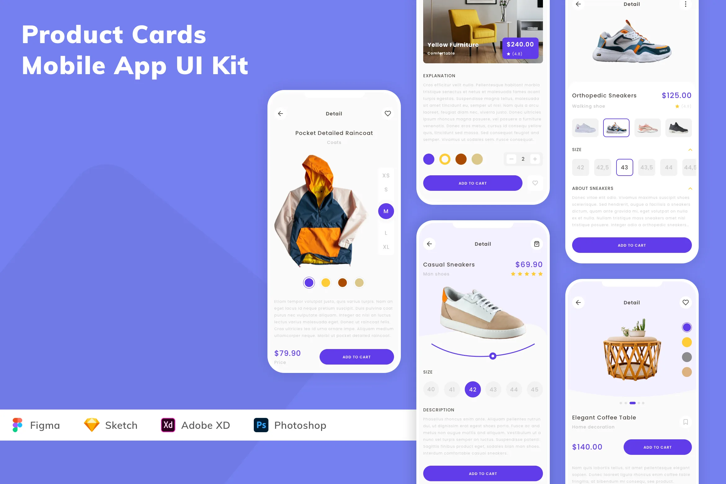 Product Cards Mobile App UI Kit