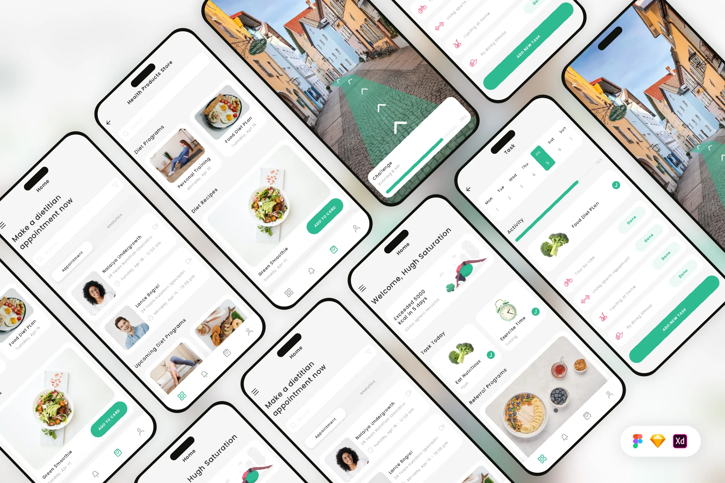 Diet Nutrition Challenge Mobile App UI Kit