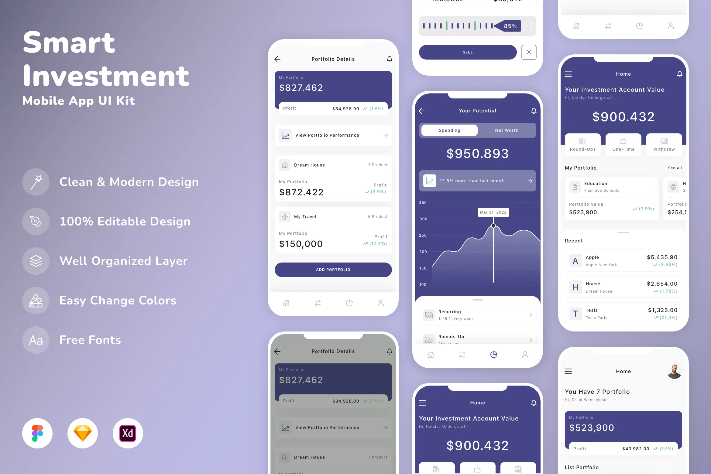 Smart Investment Mobile App UI Kit