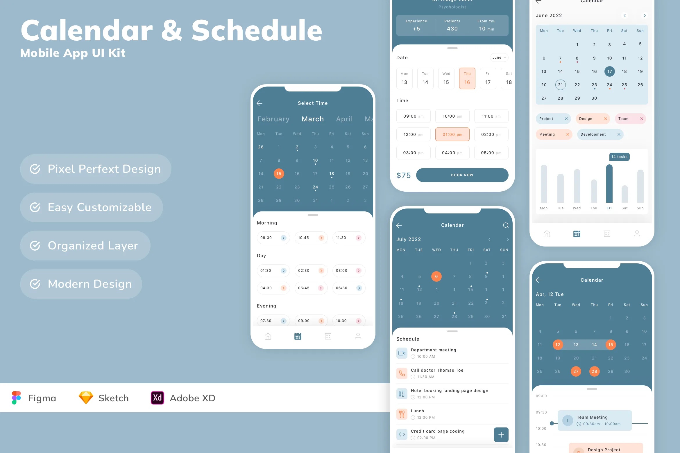 Calendar & Schedule Mobile App UI Kit