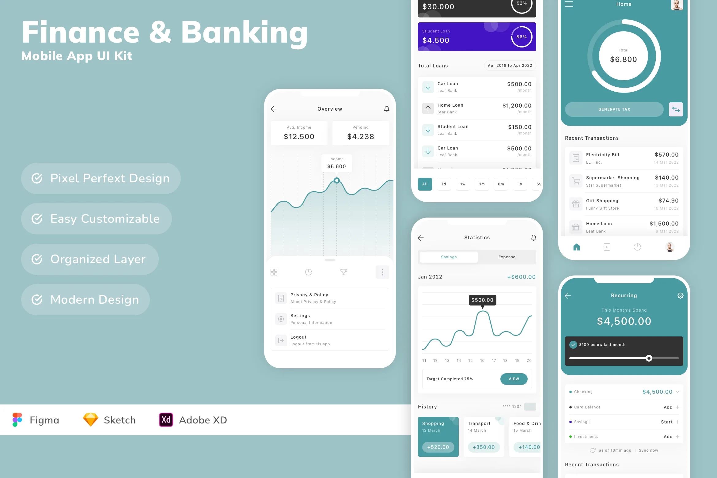 Finance & Banking Mobile App UI Kit