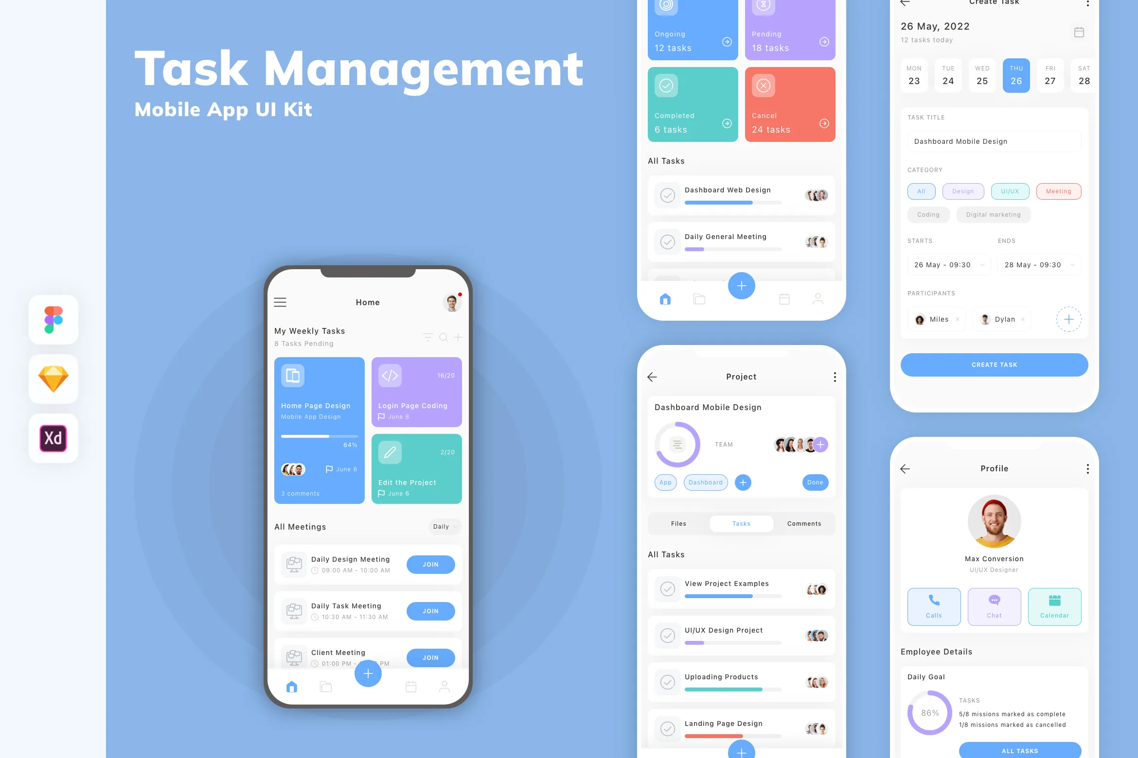 Task Management Mobile App UI Kit