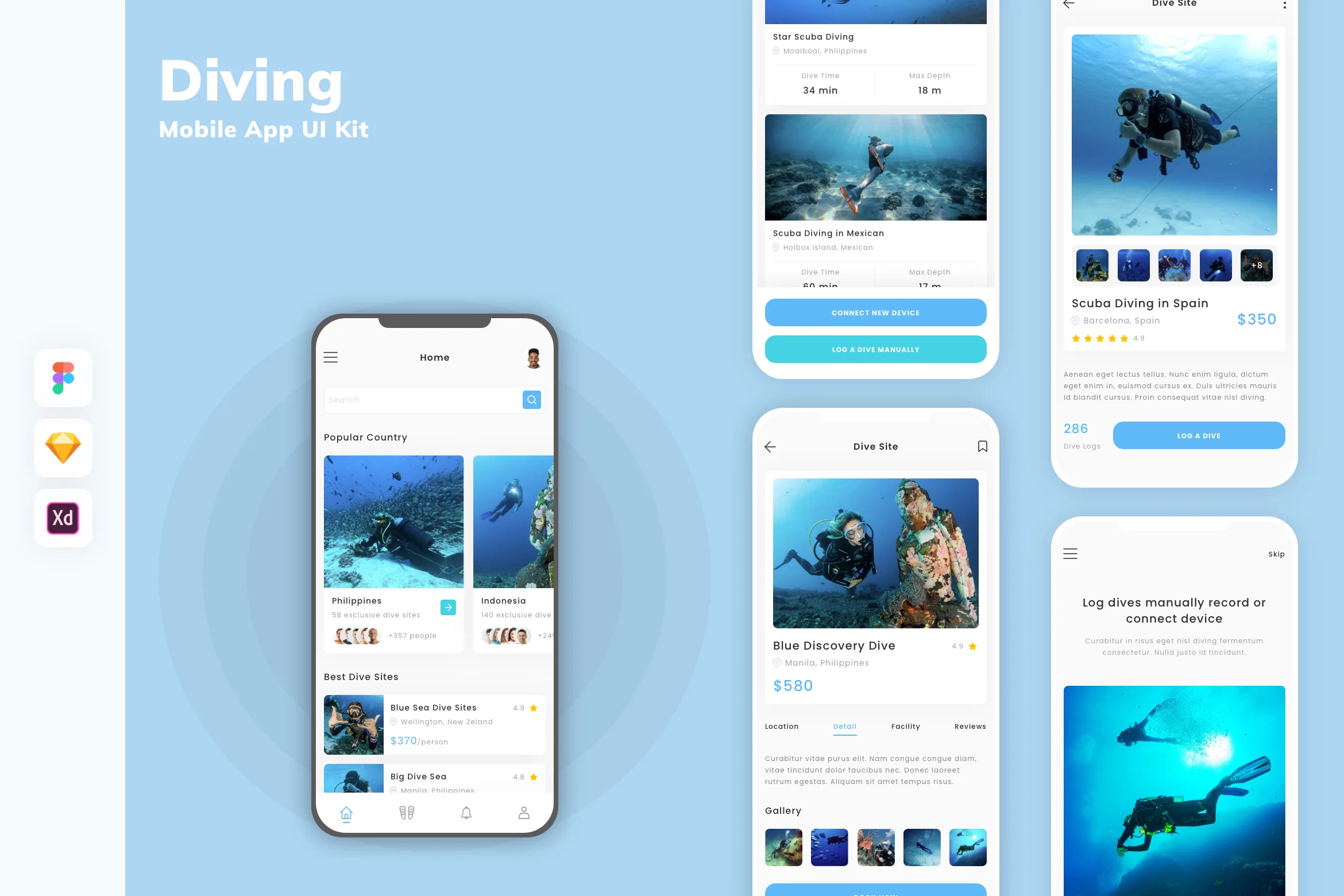 Diving Mobile App UI Kit
