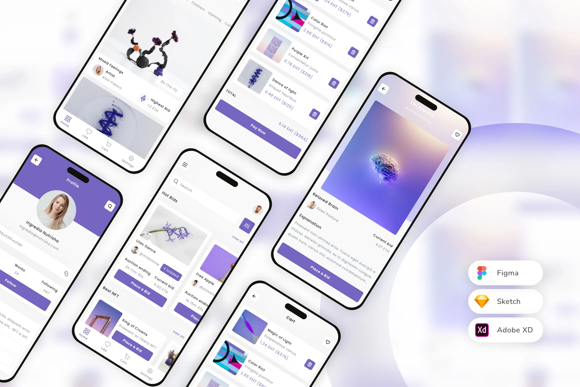 NFT Auction Mobile App UI Kit