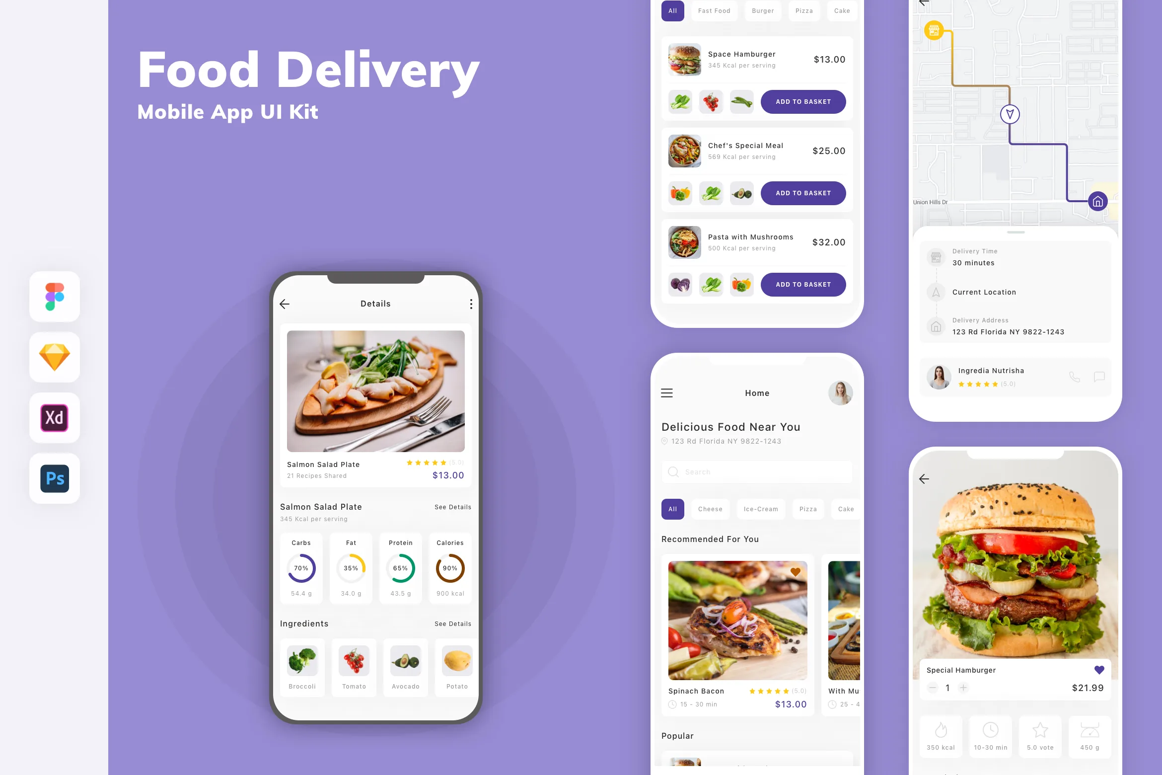 Food Delivery Mobile App UI Kit for Figma, Sketch & XD | UIworkshop