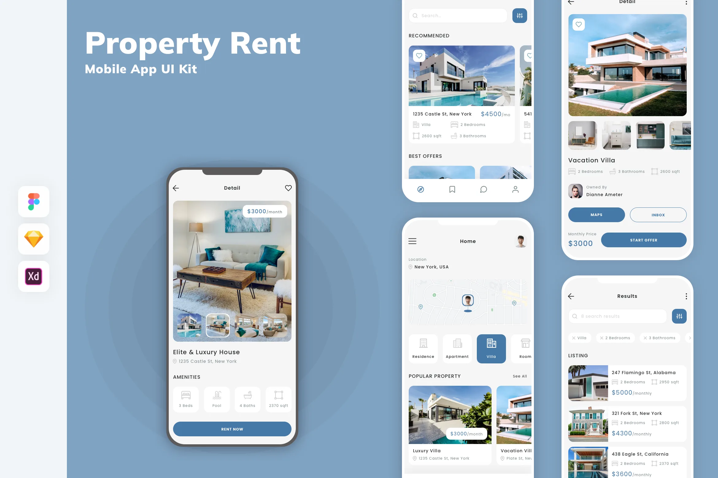 Property Rent Mobile App UI Kit