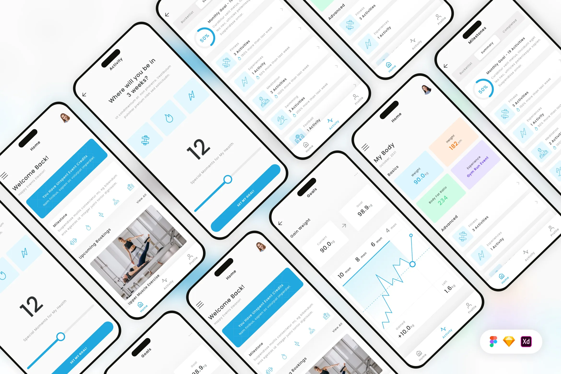 Activities Milestones Mobile App UI Kit