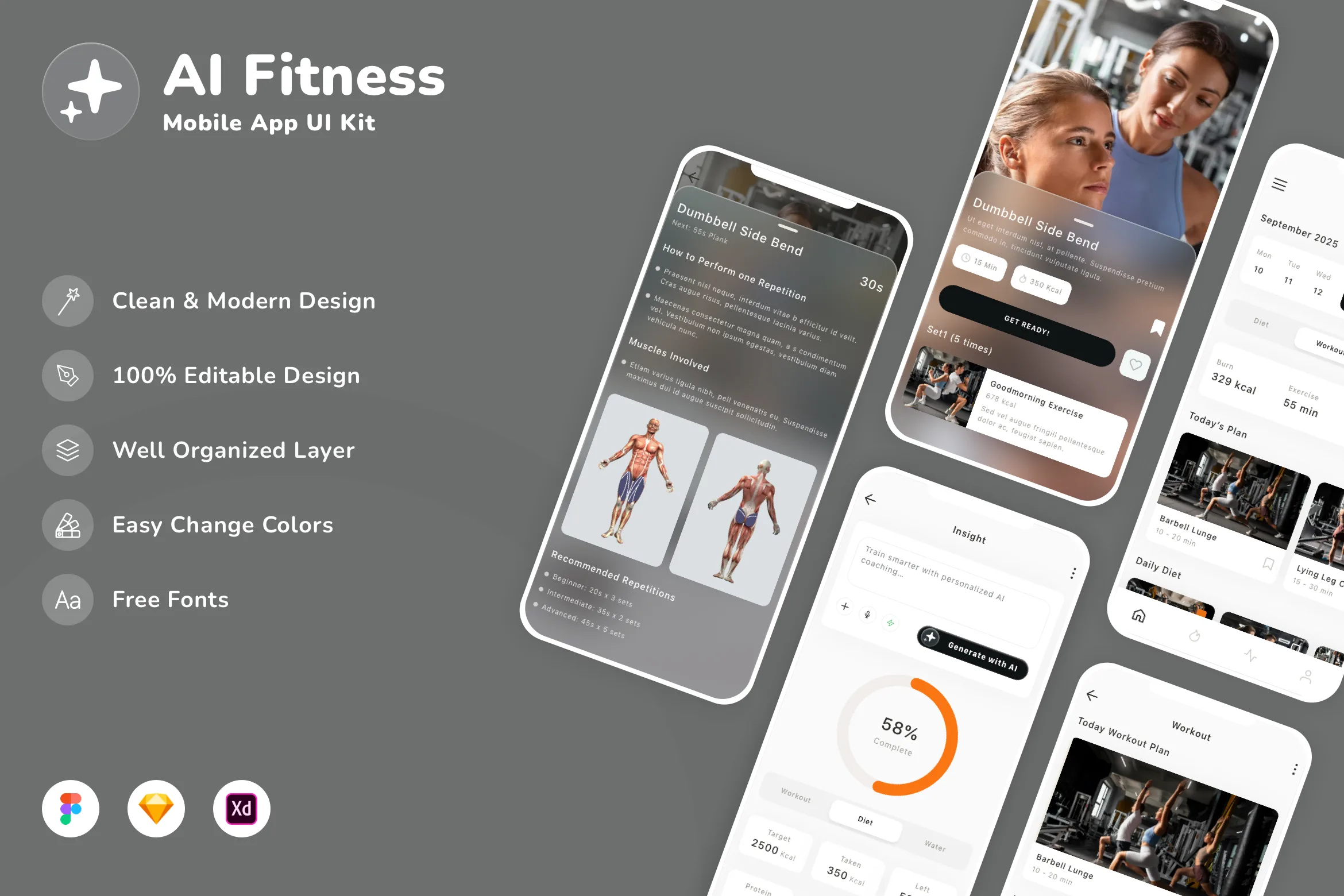 AI Fitness Mobile App UI Kit