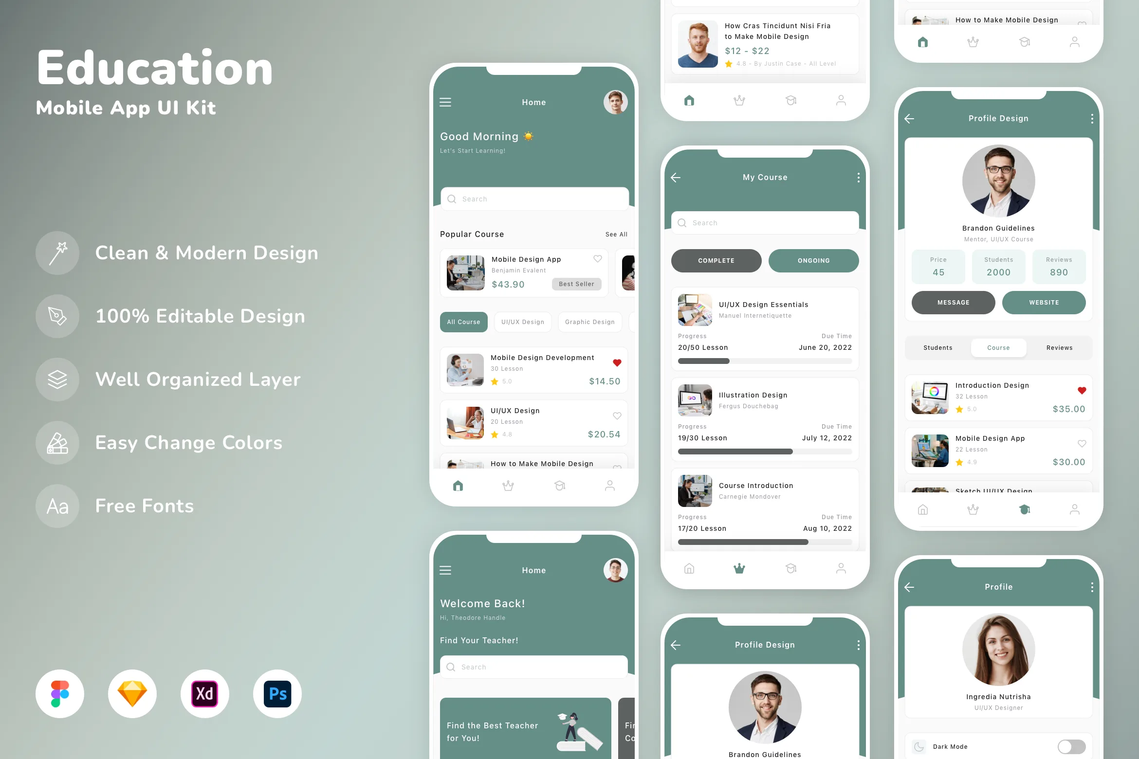 Education Mobile App UI Kit