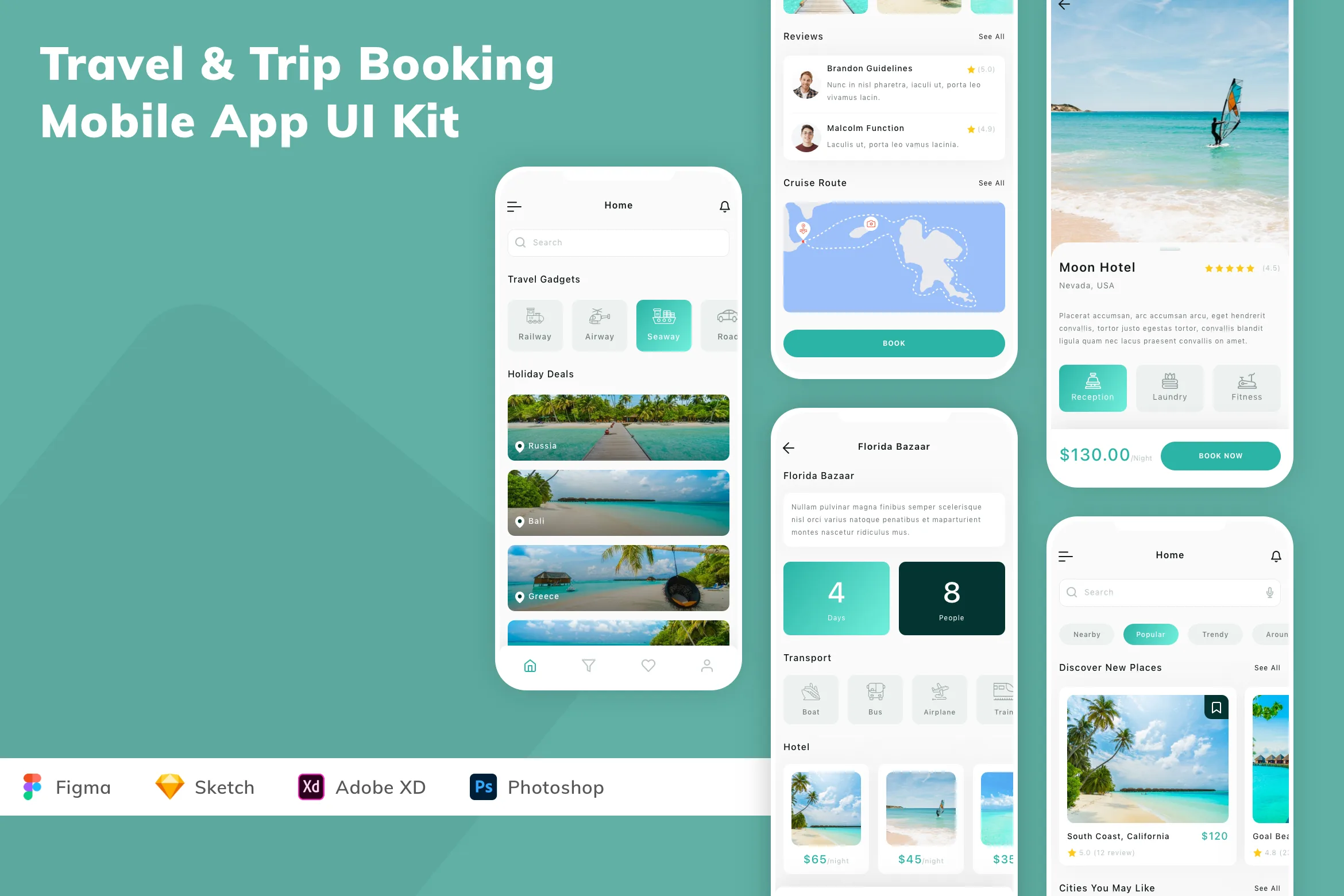 Travel & Trip Booking Mobile App UI Kit
