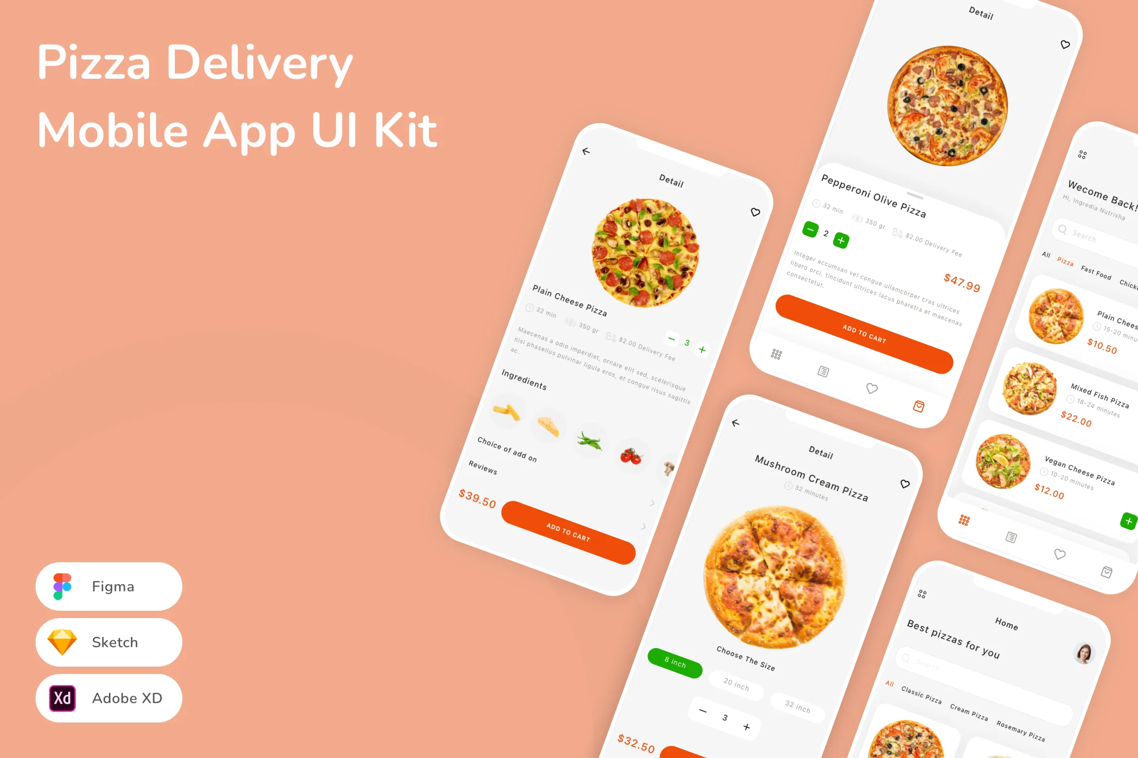 Pizza Delivery Mobile App UI Kit