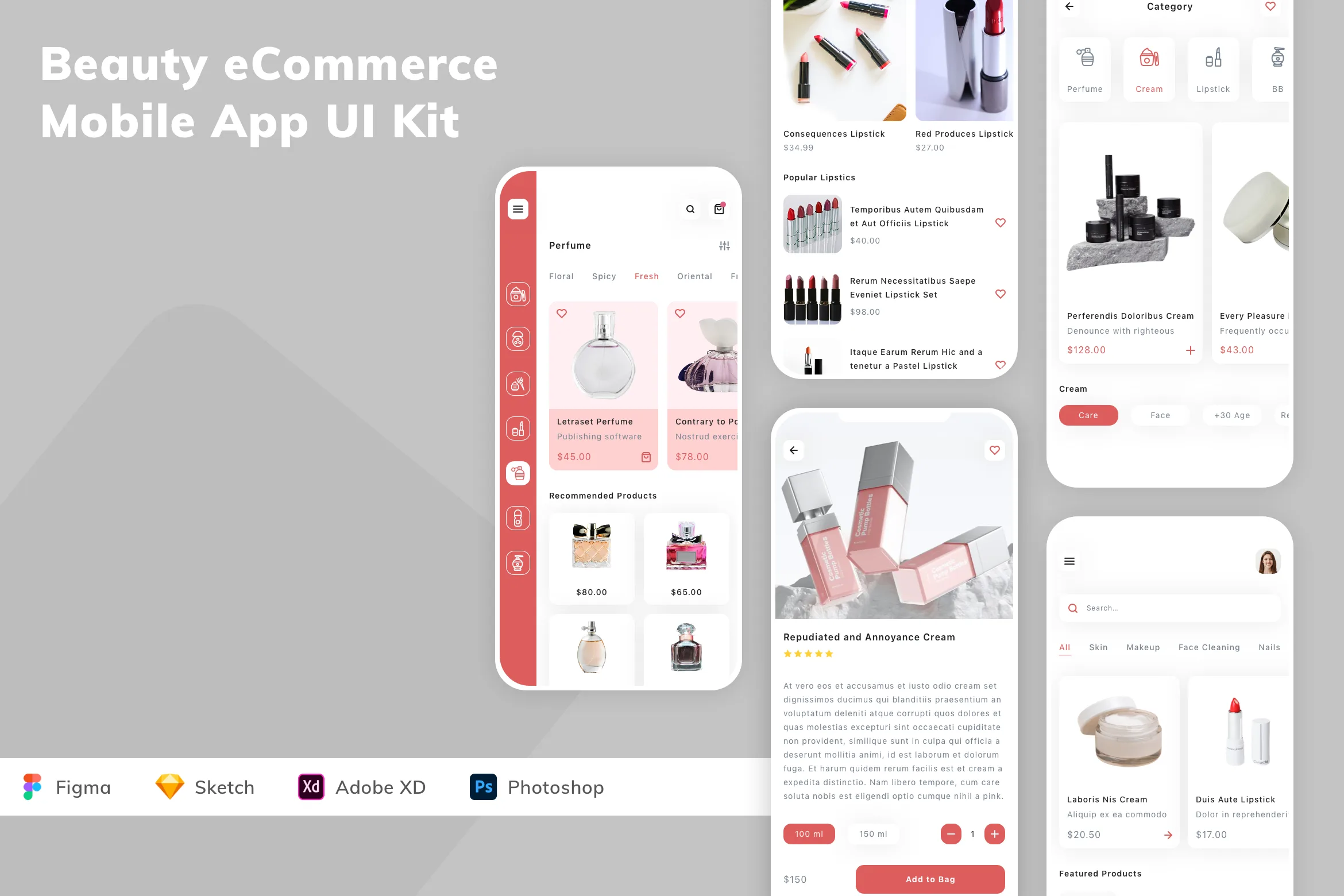 Beauty eCommerce Mobile App UI Kit for Figma, Sketch & XD | UIworkshop