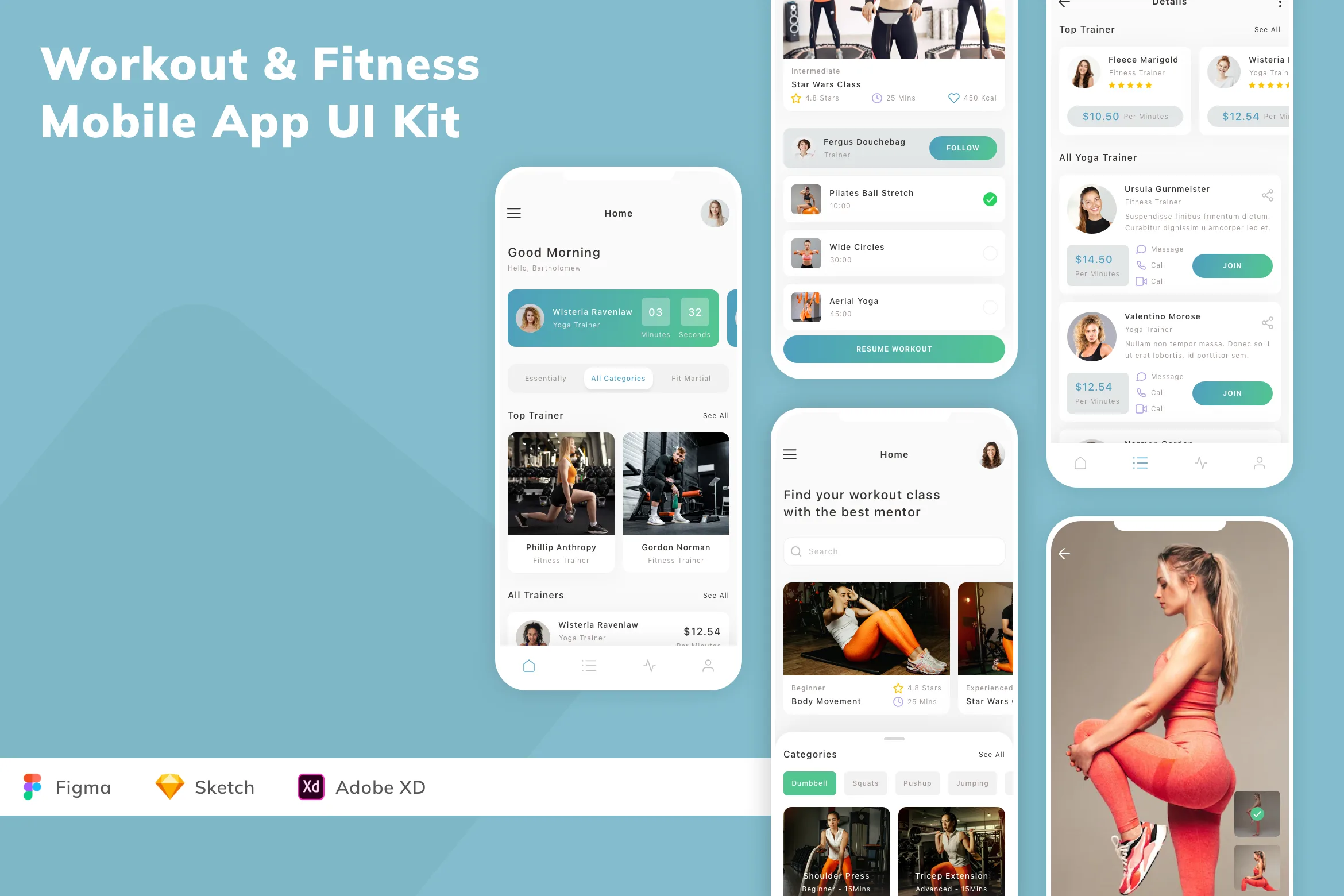 Workout & Fitness Mobile App UI Kit