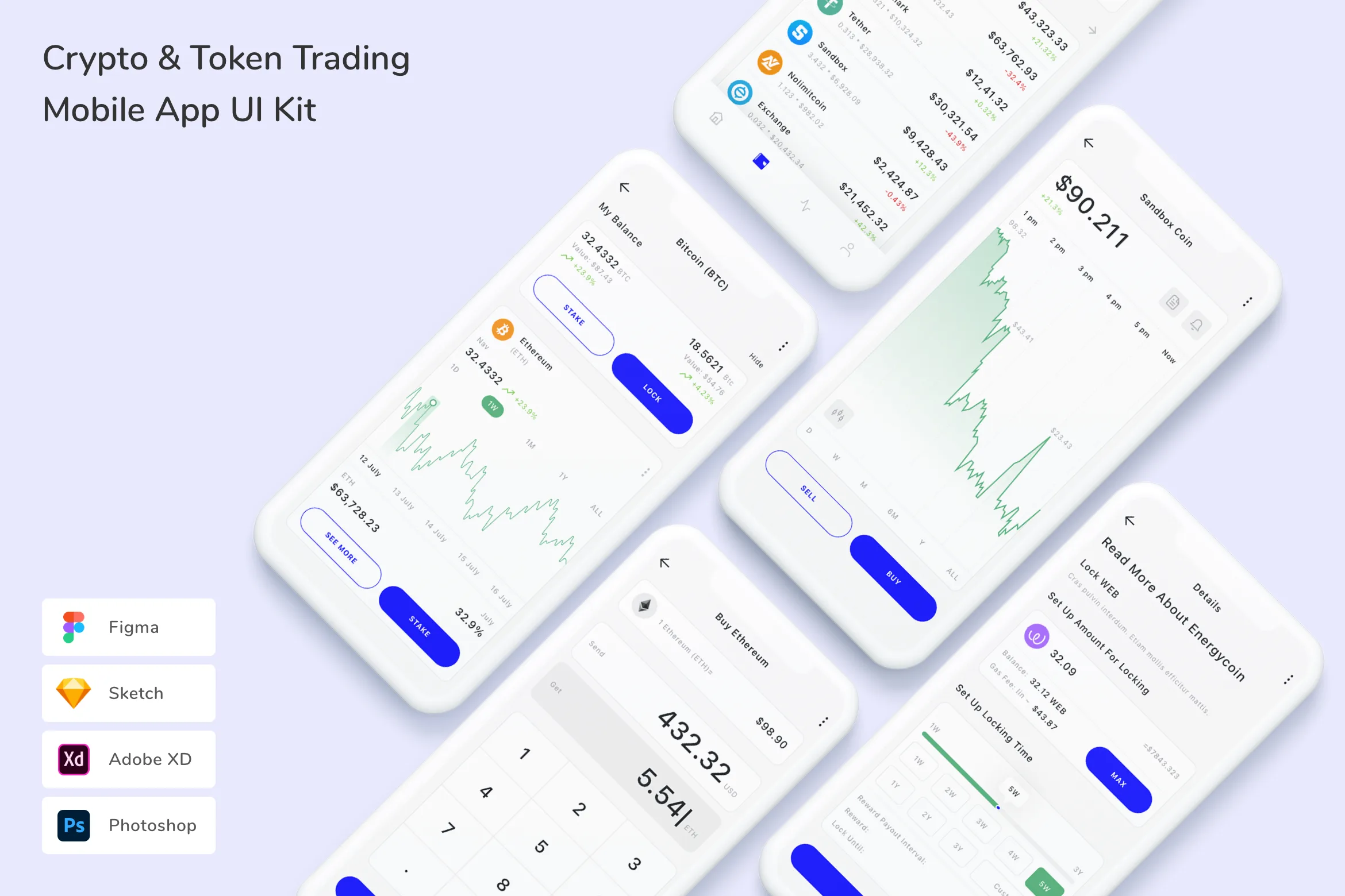 Crypto & Token Trading Mobile App UI Kit for Figma, Sketch & XD | UIworkshop