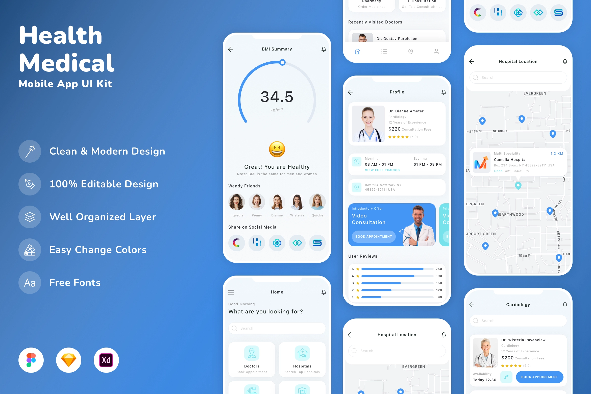 Health & Medical Mobile App UI Kit