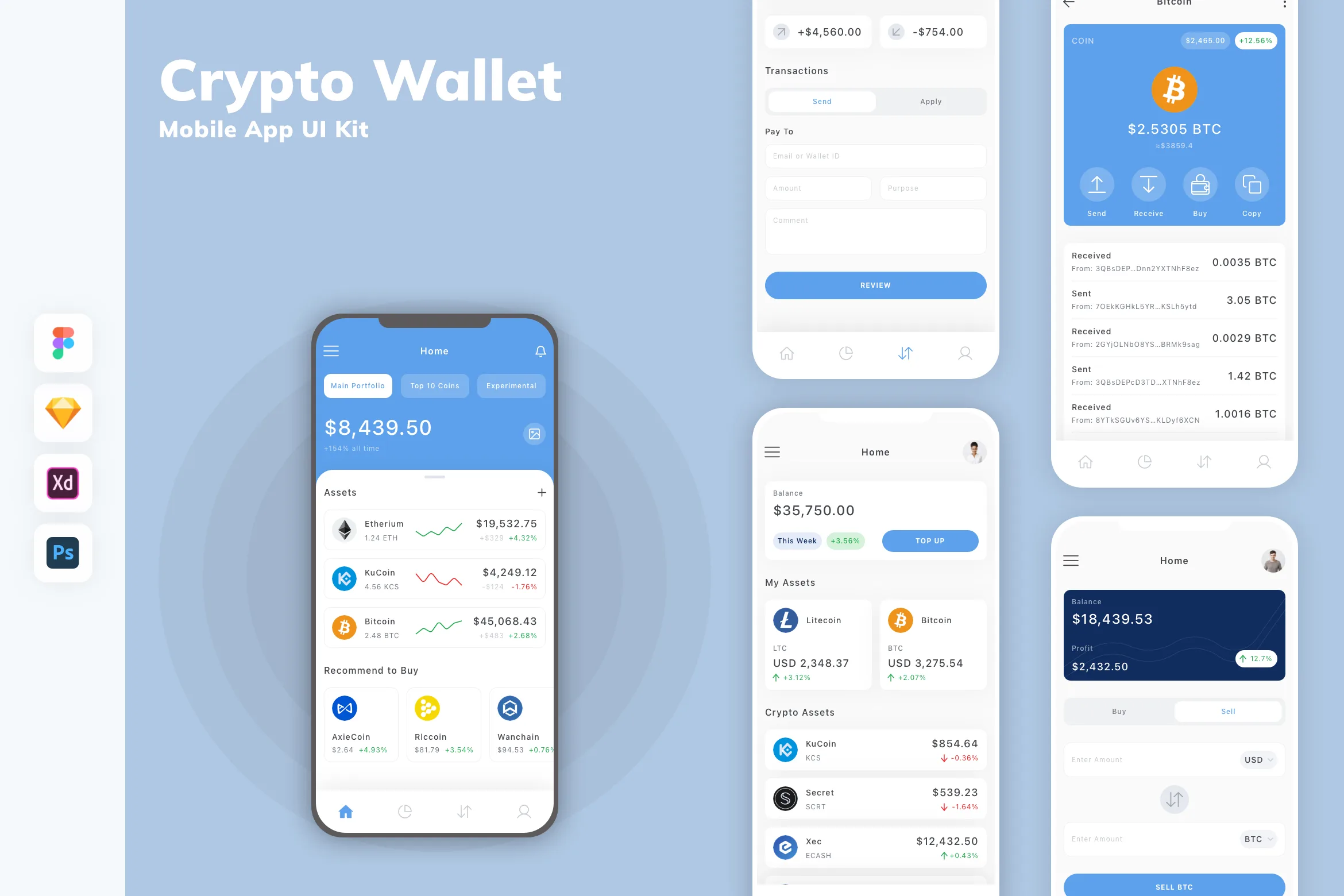 Crypto Wallet Mobile App UI Kit