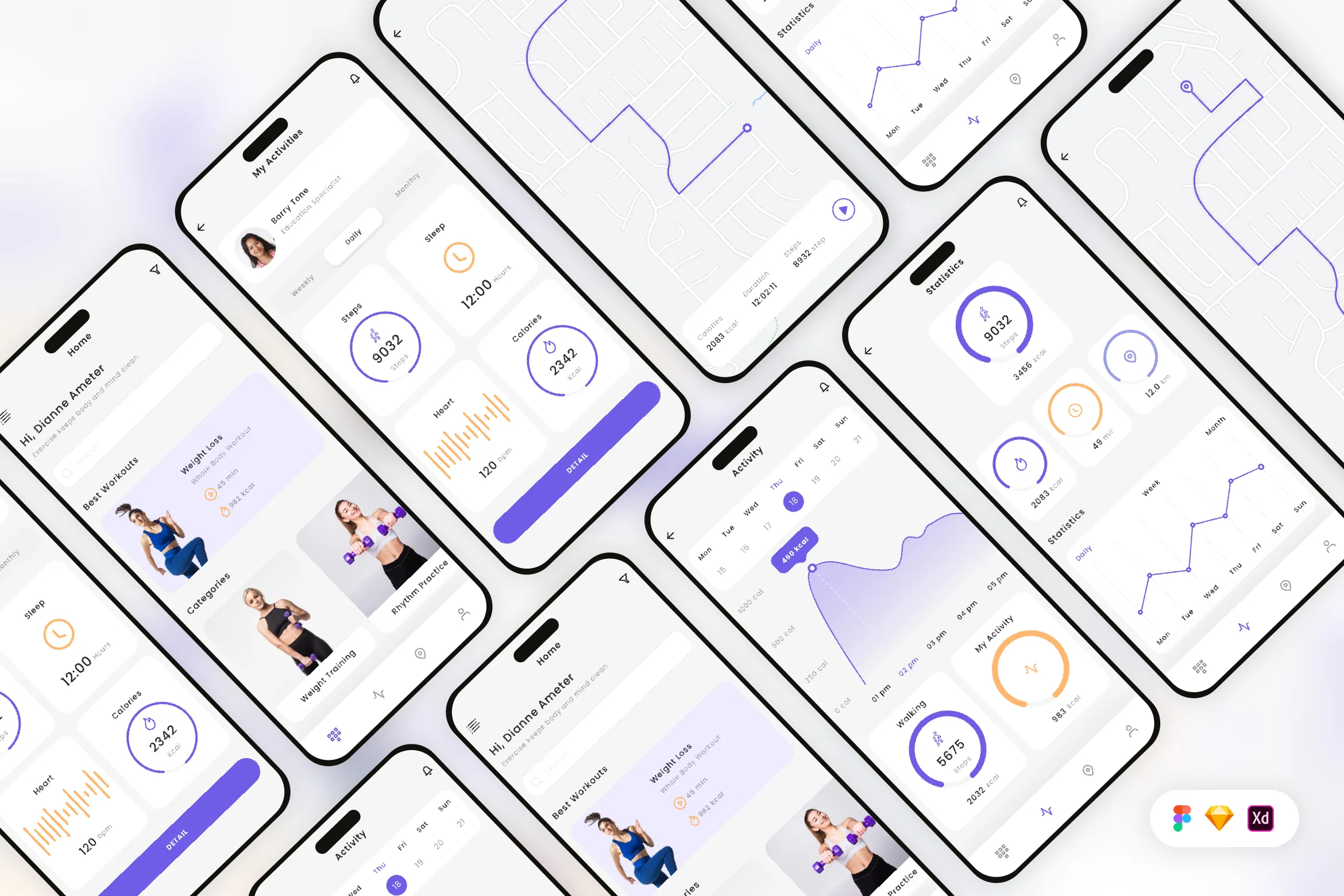 Fitness & Workout Tracker Mobile App UI Kit