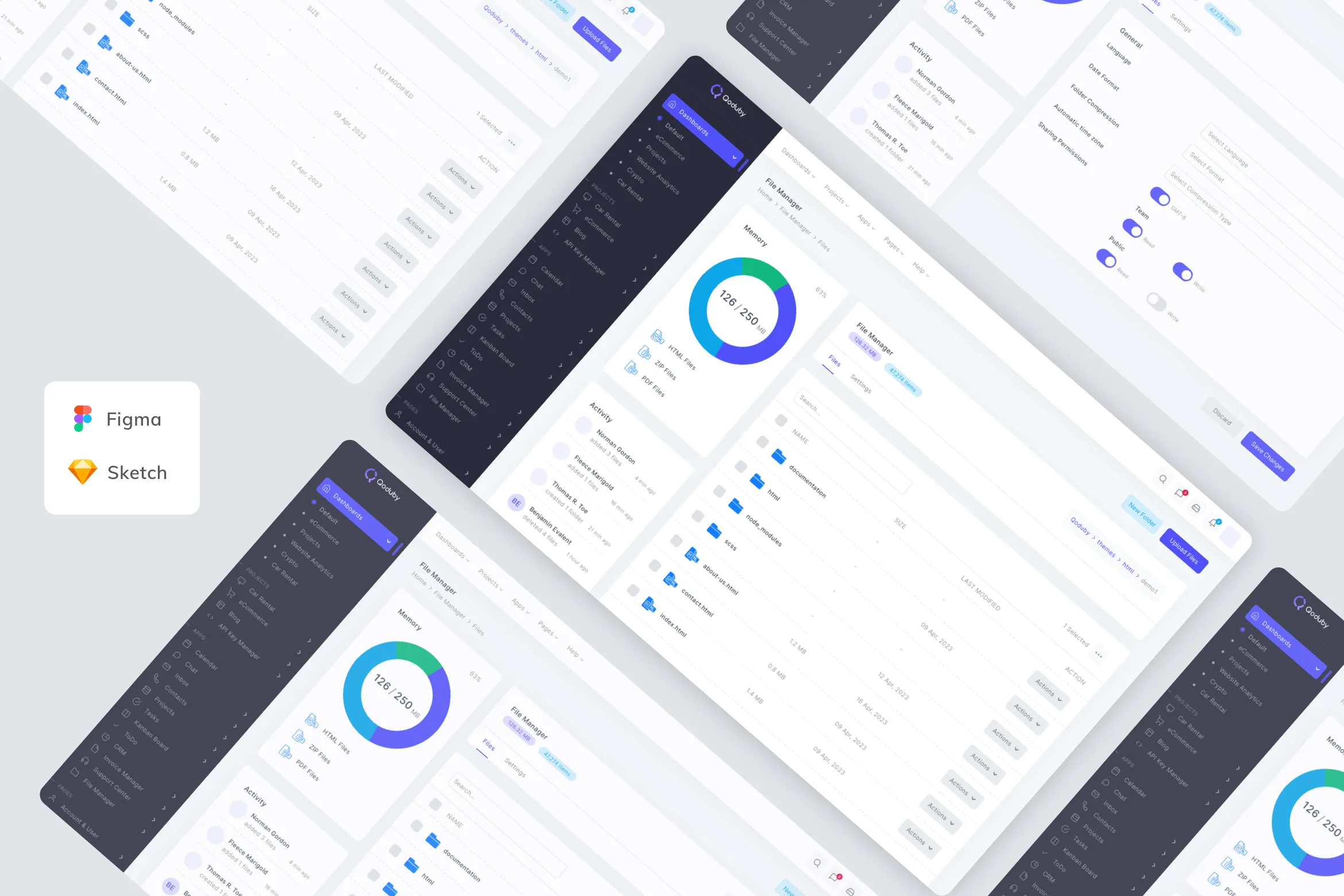 File Manager Admin Dashboard Template UI Kit