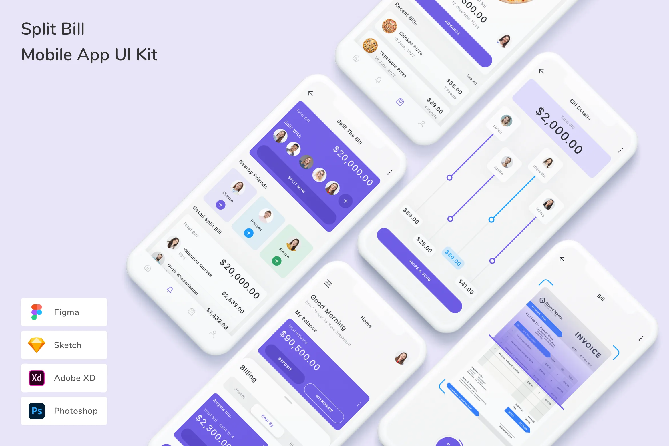 Split Bill Mobile App UI Kit