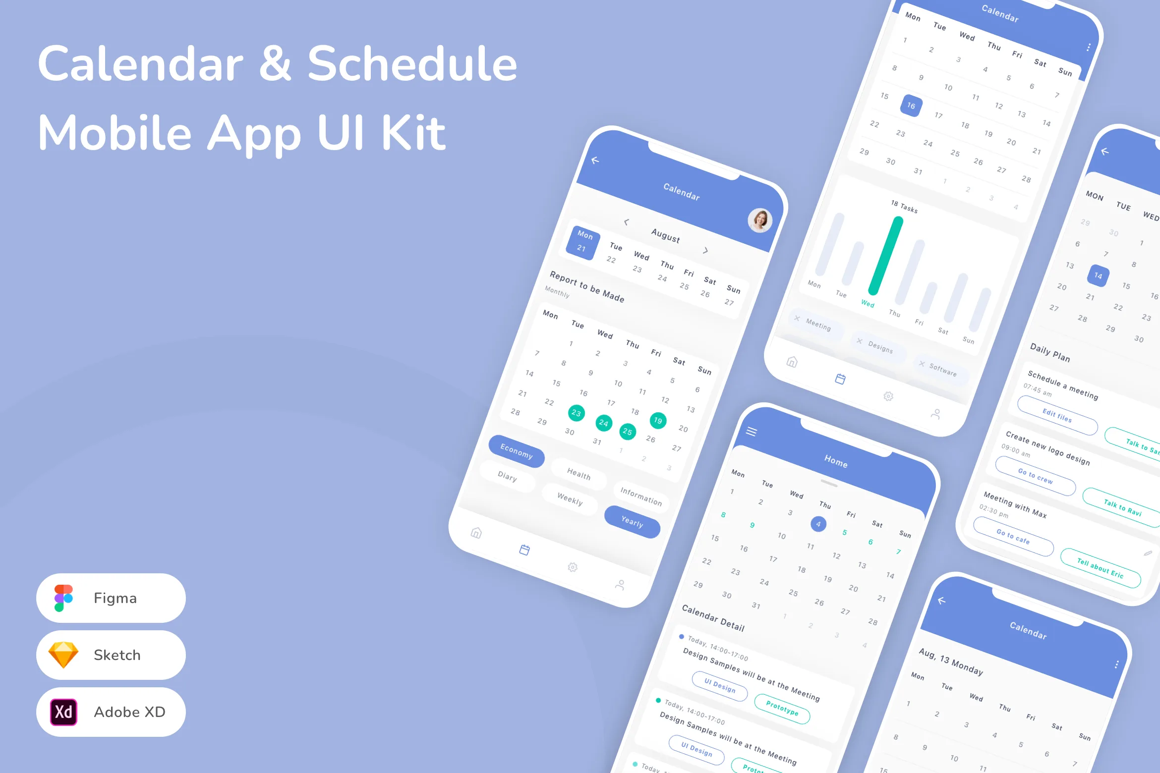 Calendar & Schedule Mobile App UI Kit