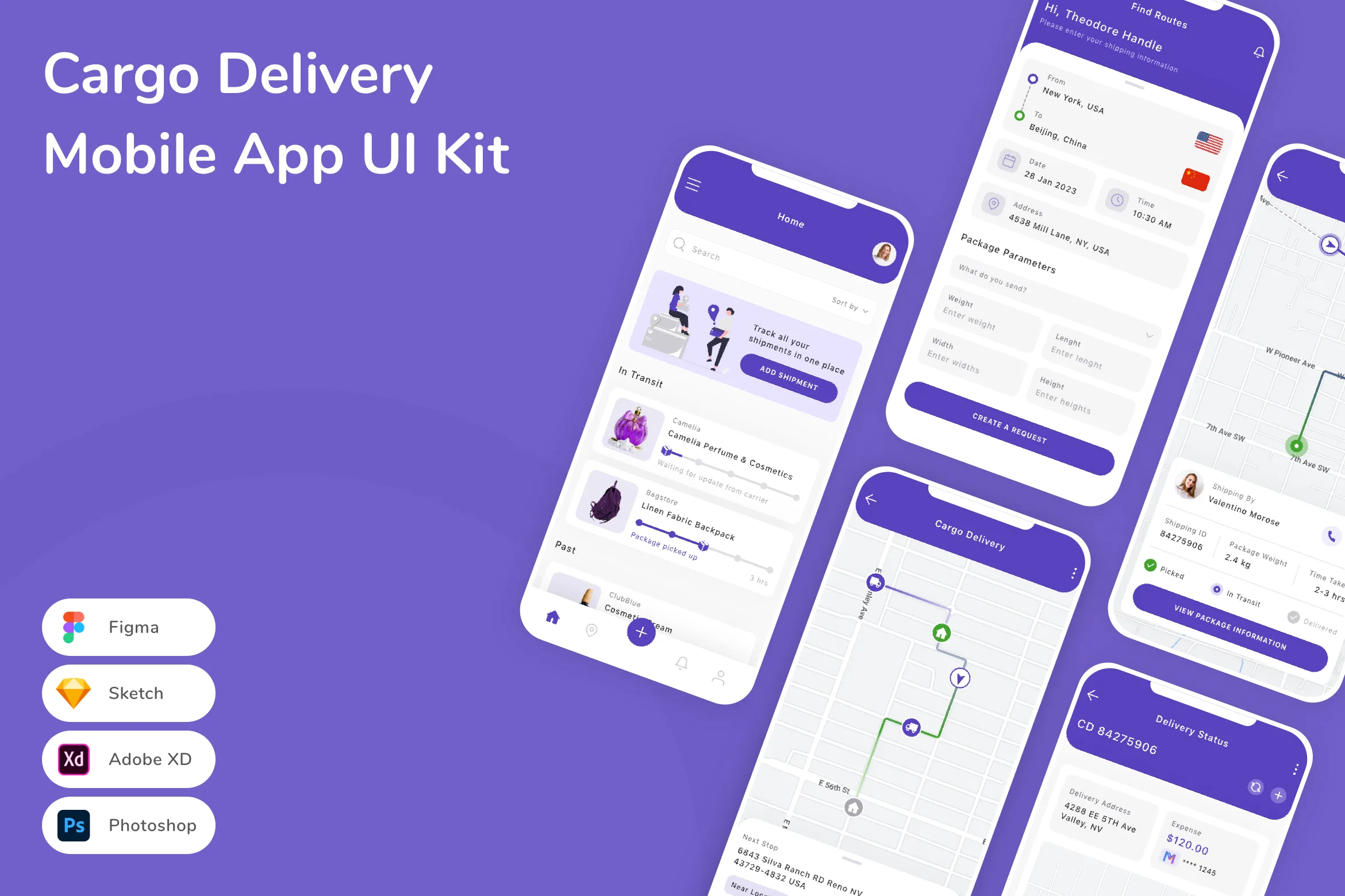 Cargo Delivery Mobile App UI Kit