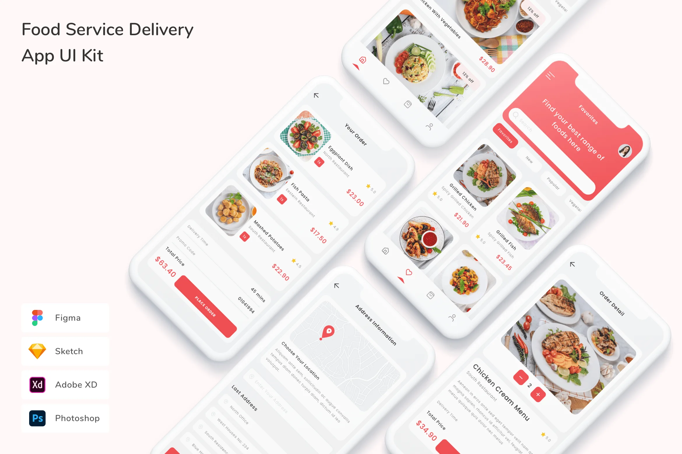Food Service Delivery App UI Kit