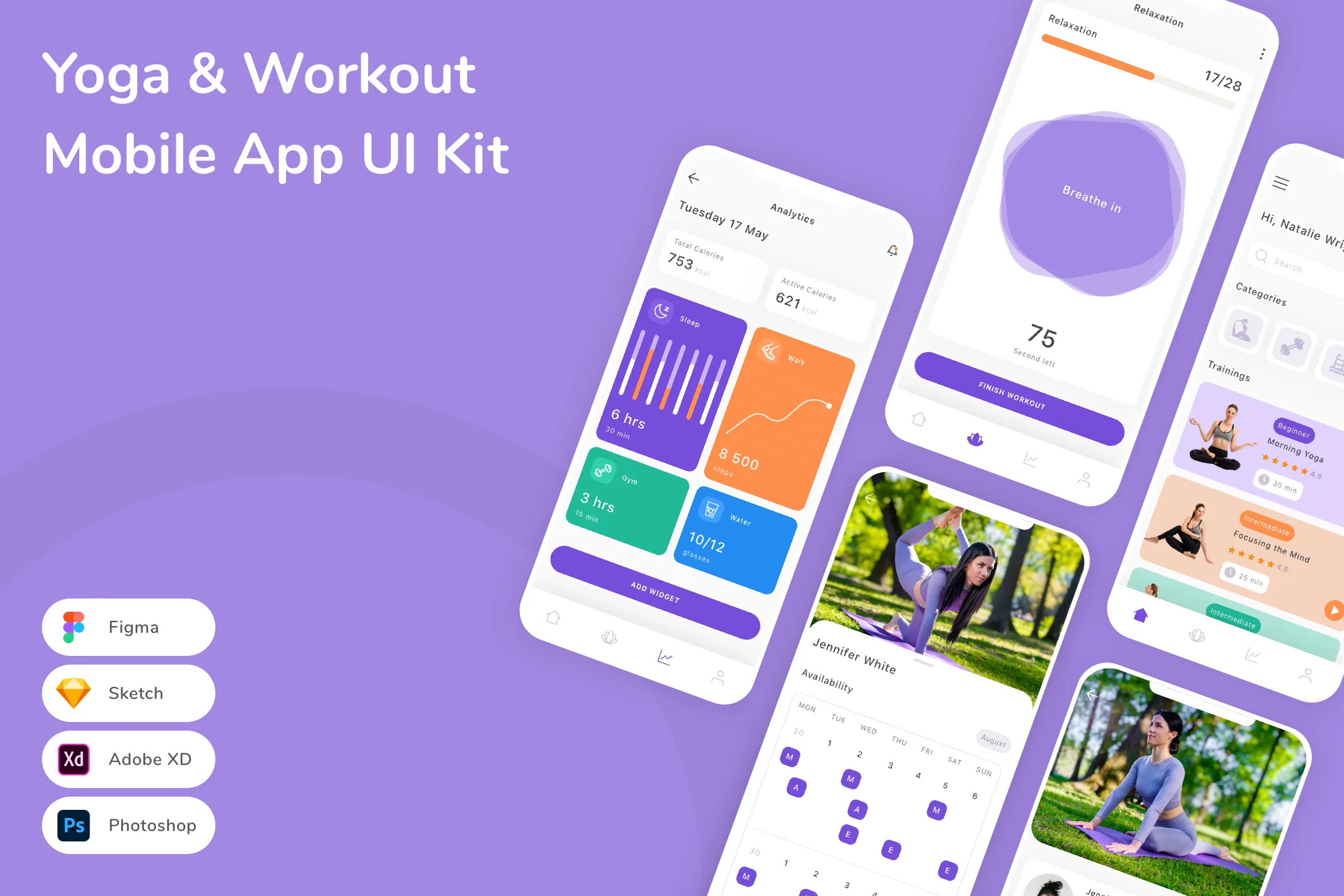Yoga & Workout Mobile App UI Kit