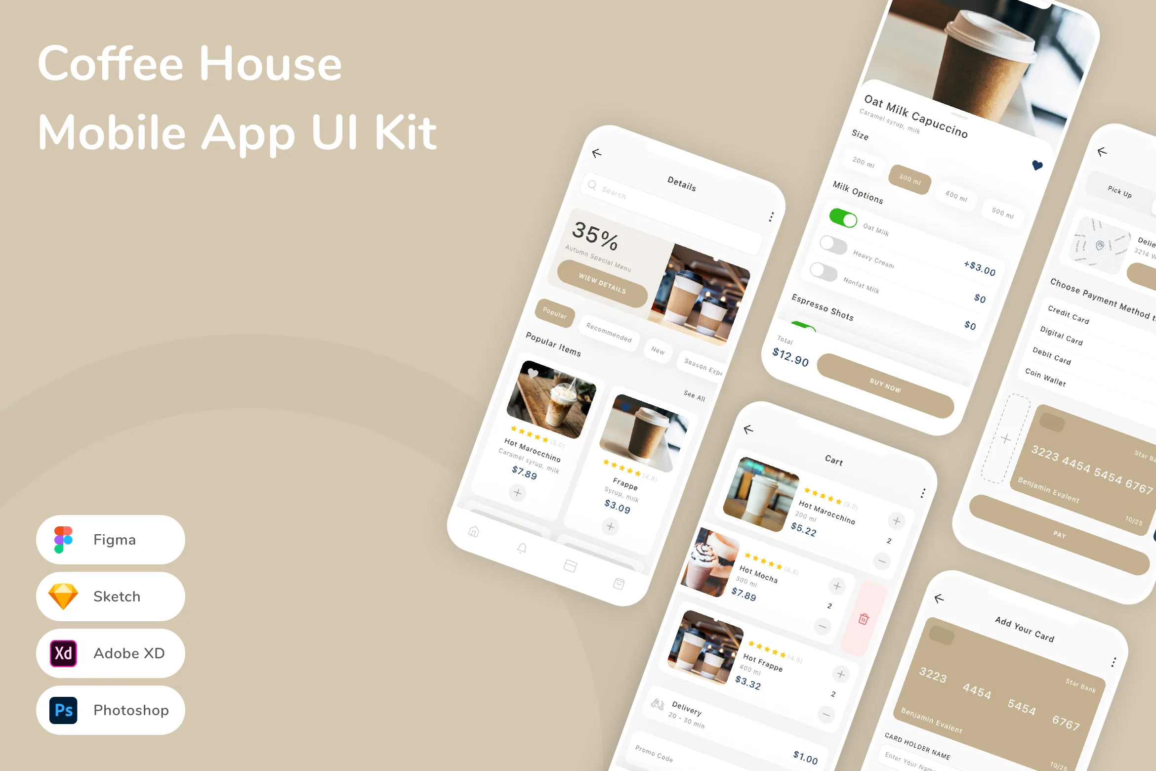 Coffee House Mobile App UI Kit