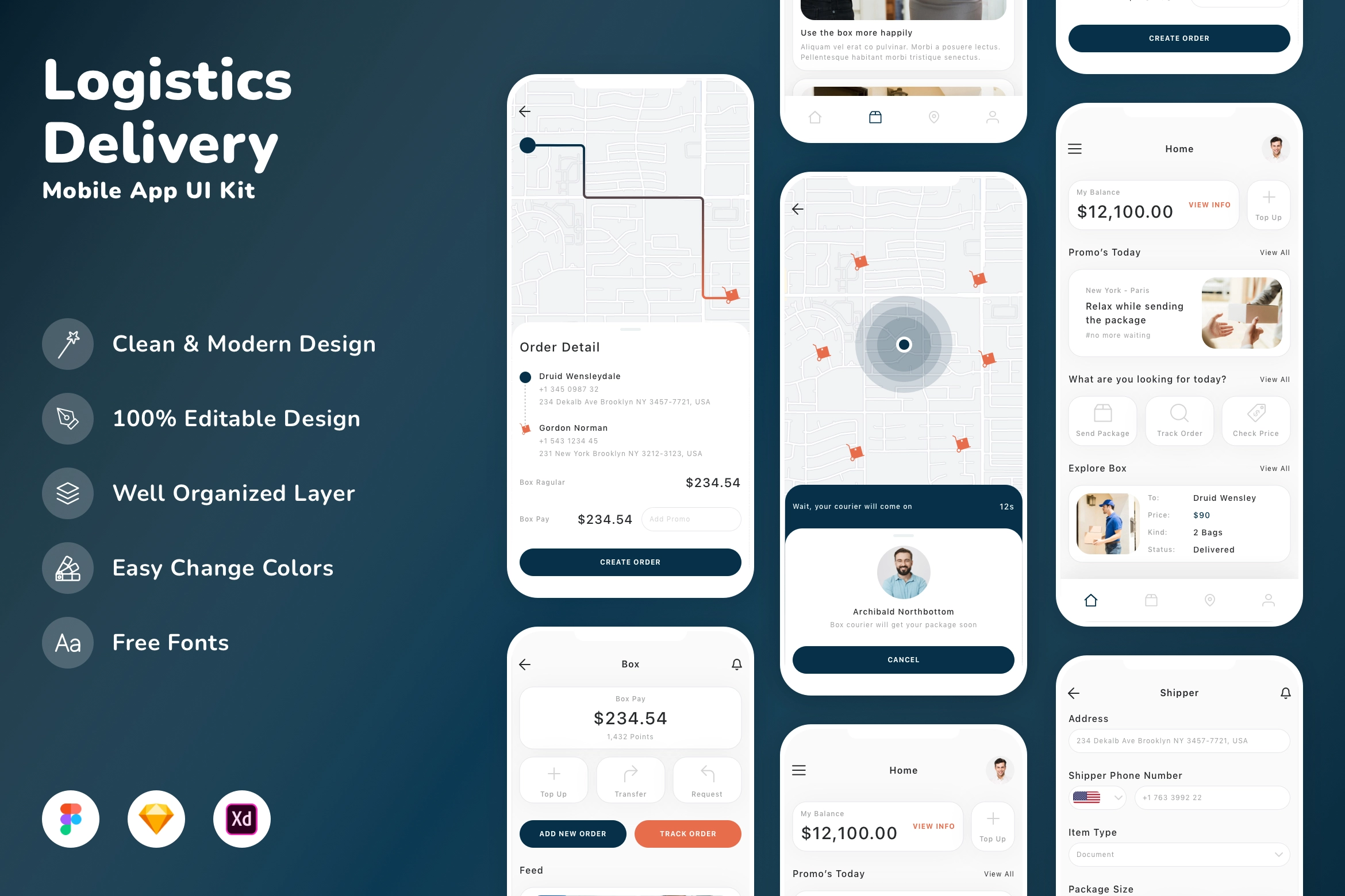 Logistics & Delivery Mobile App UI Kit