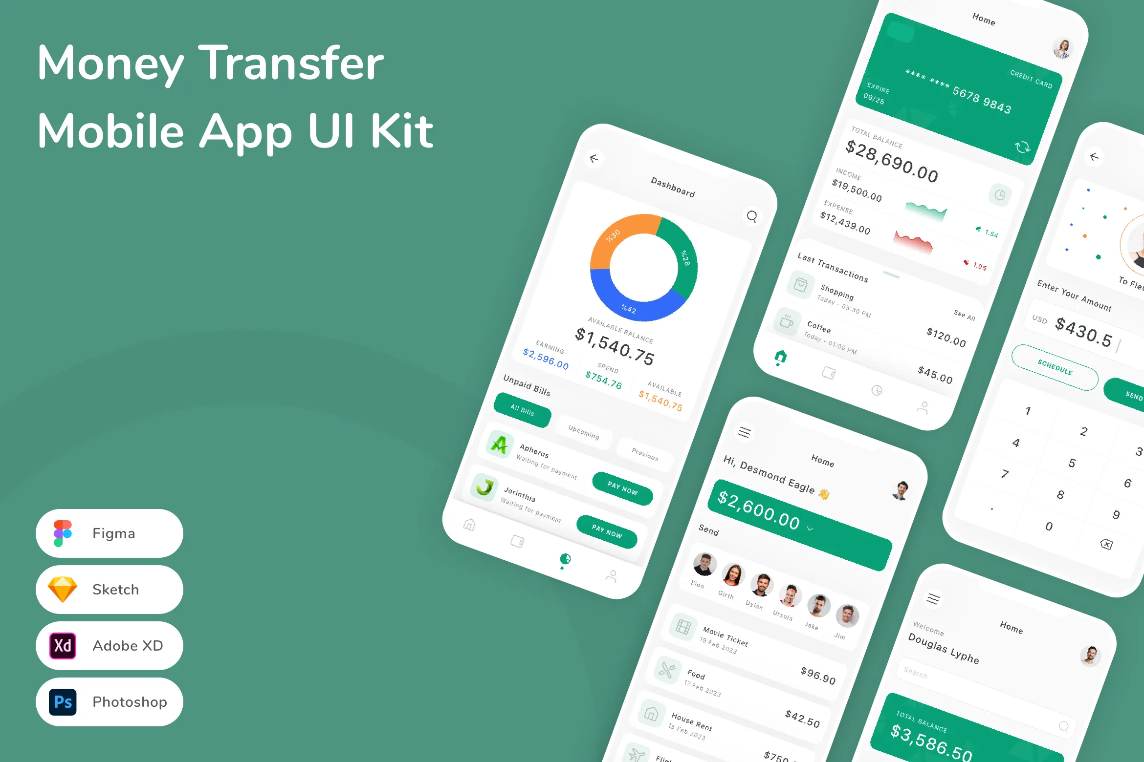 Money Transfer Mobile App UI Kit