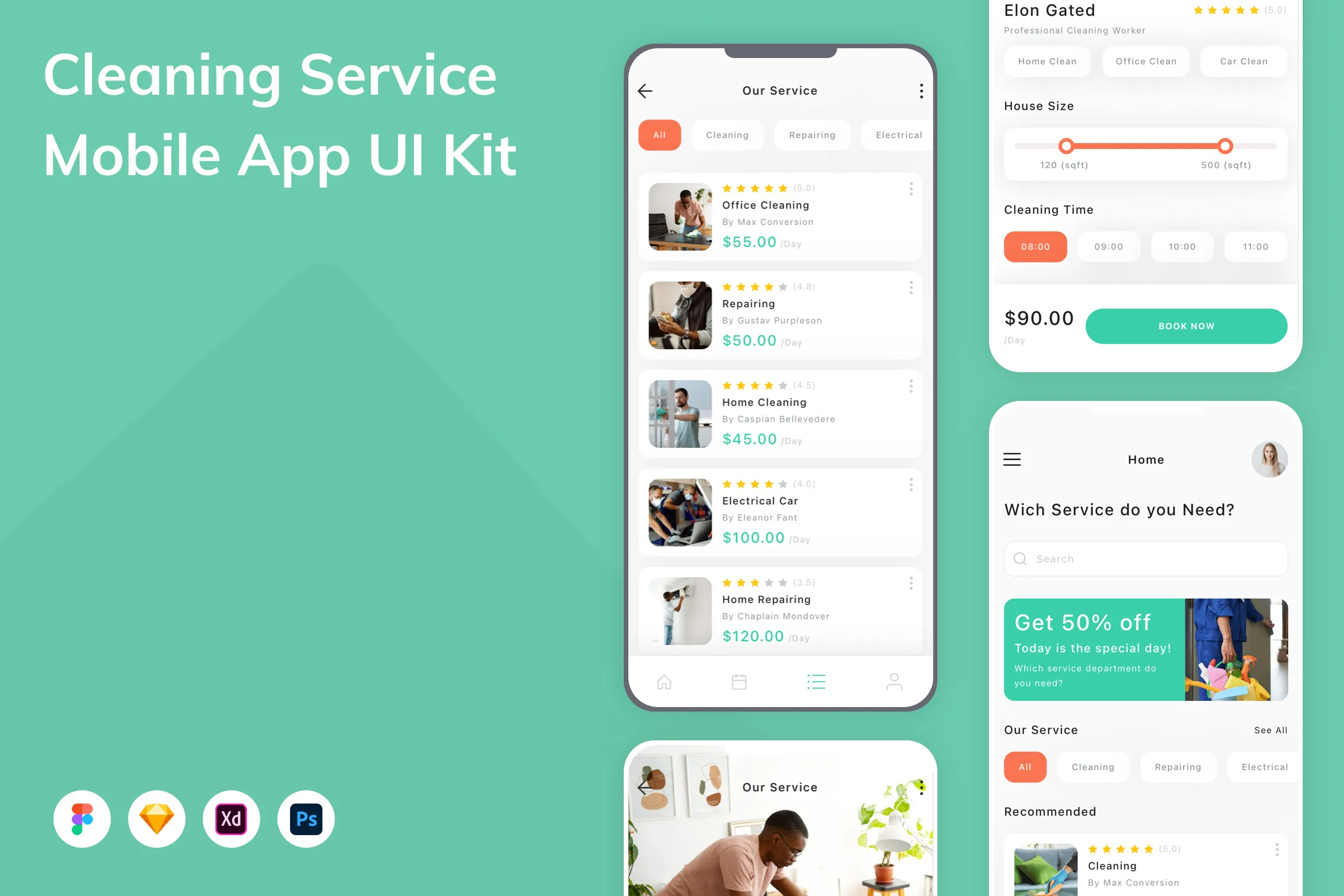 Cleaning Service Mobile App UI Kit