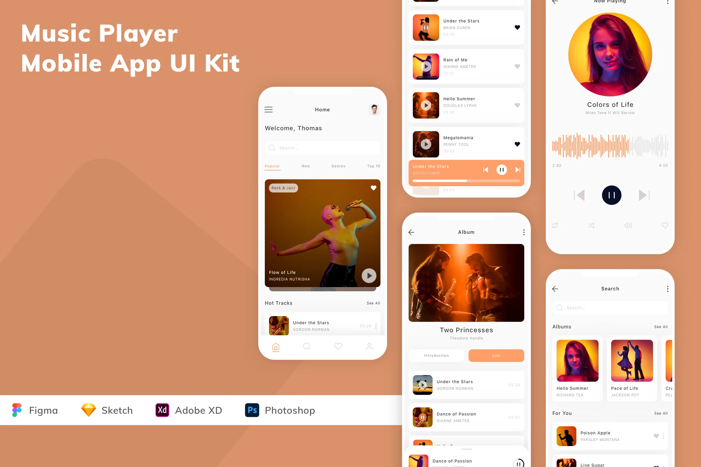 Music Player Mobile App UI Kit