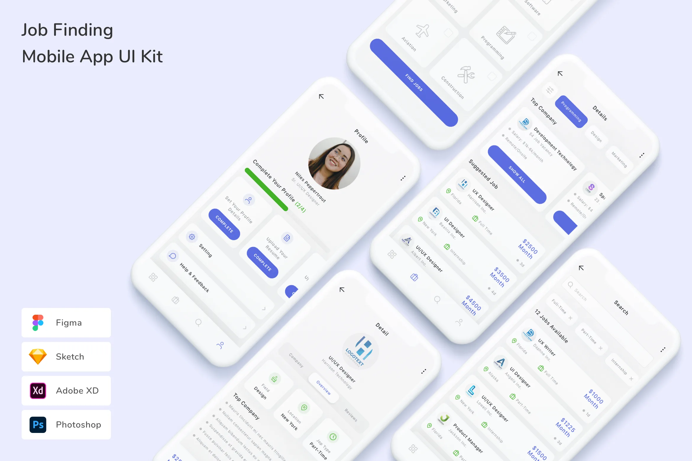 Job Finding Mobile App UI Kit